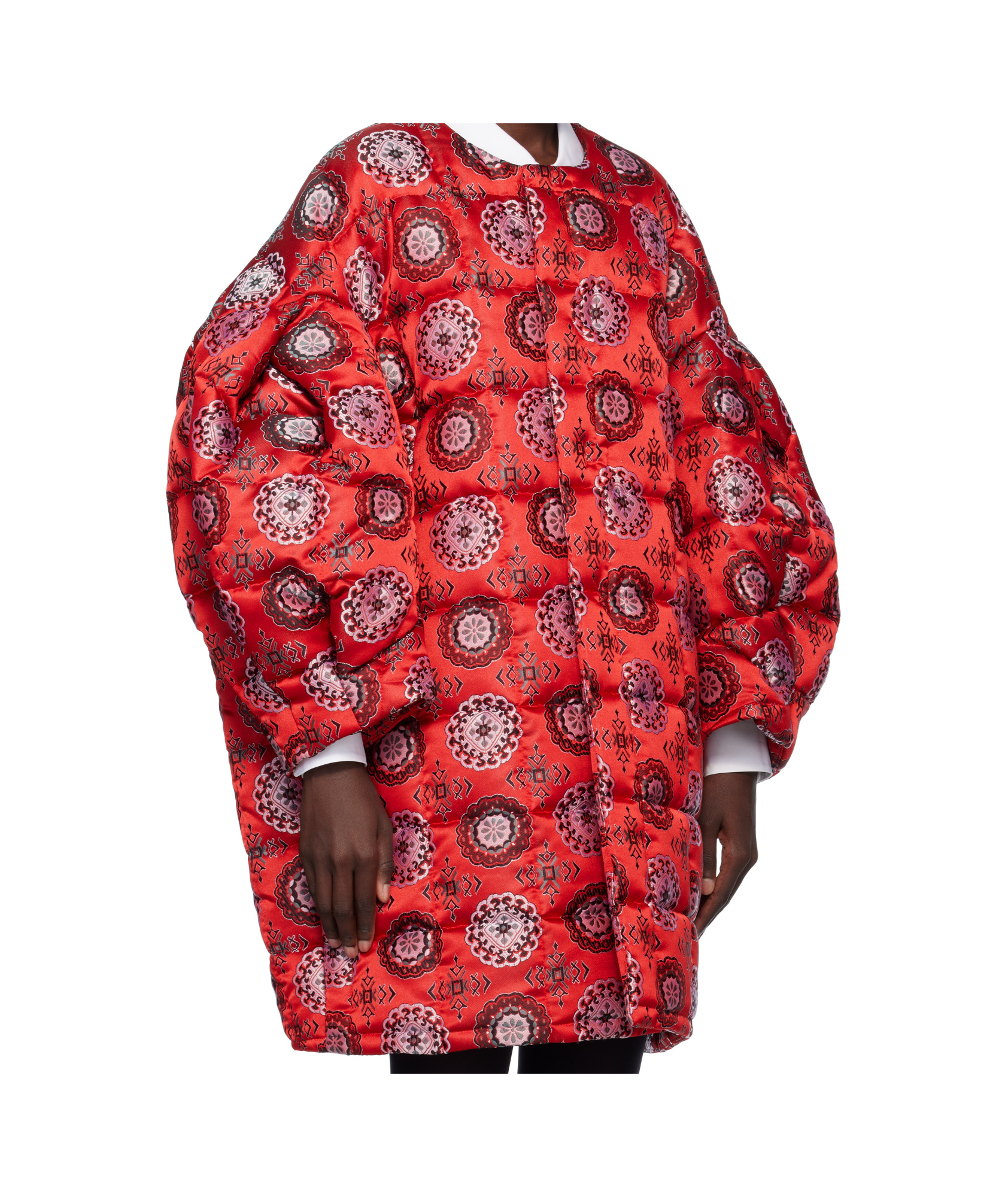 COMME DES GARÇONS RED POLYESTER JACQUARD QUILTED JACKET