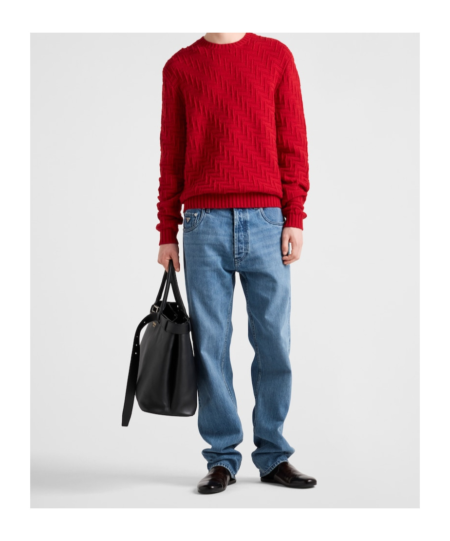 Prada Crew-neck Sweater In Red