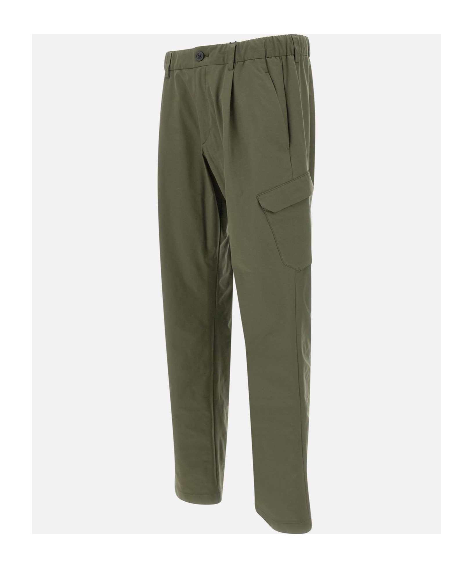 Herno Light Comfort Stretch Woven Cargo Trousers In Green