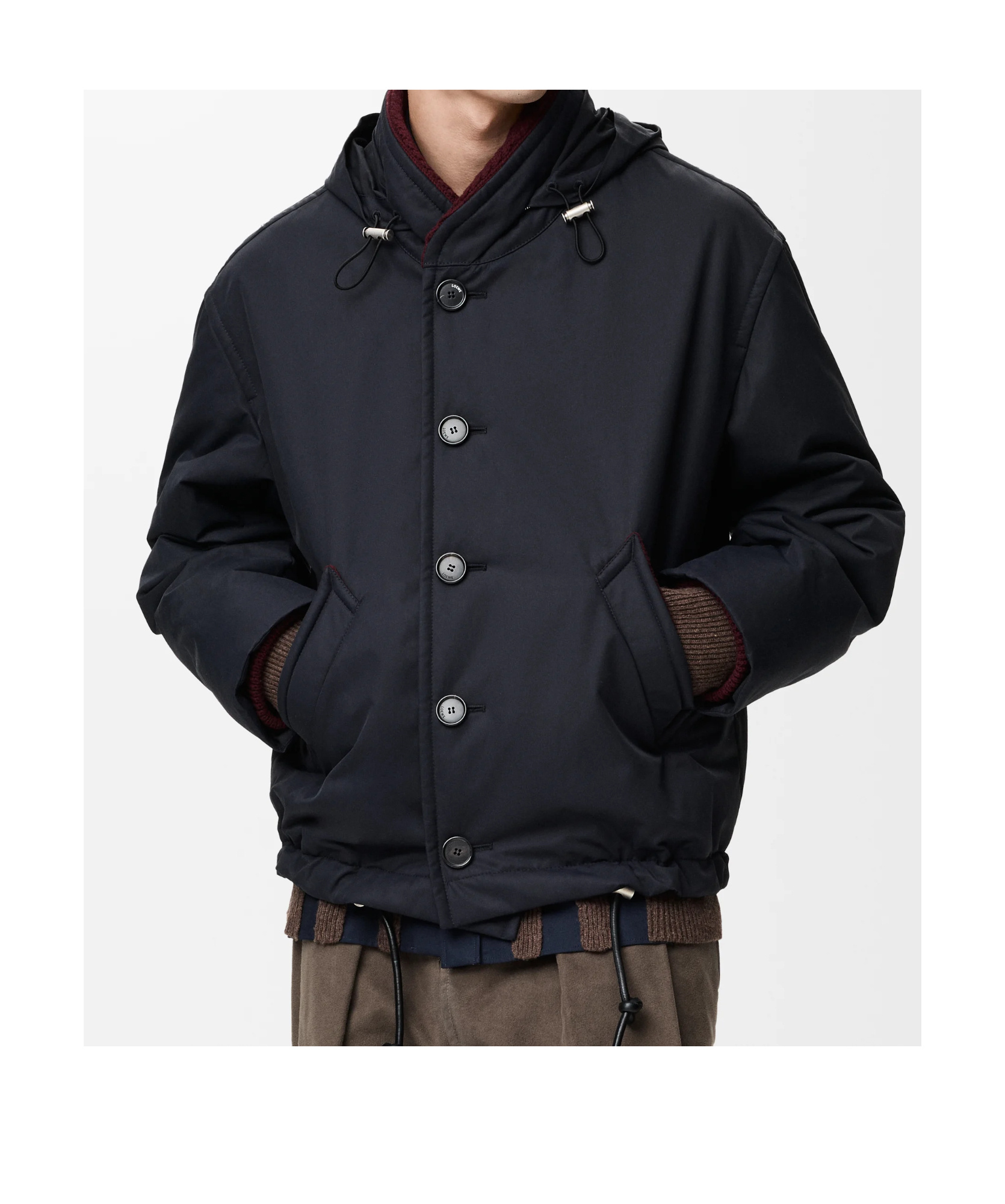 Loewe Padded Jacket In Technical Cotton In Blue