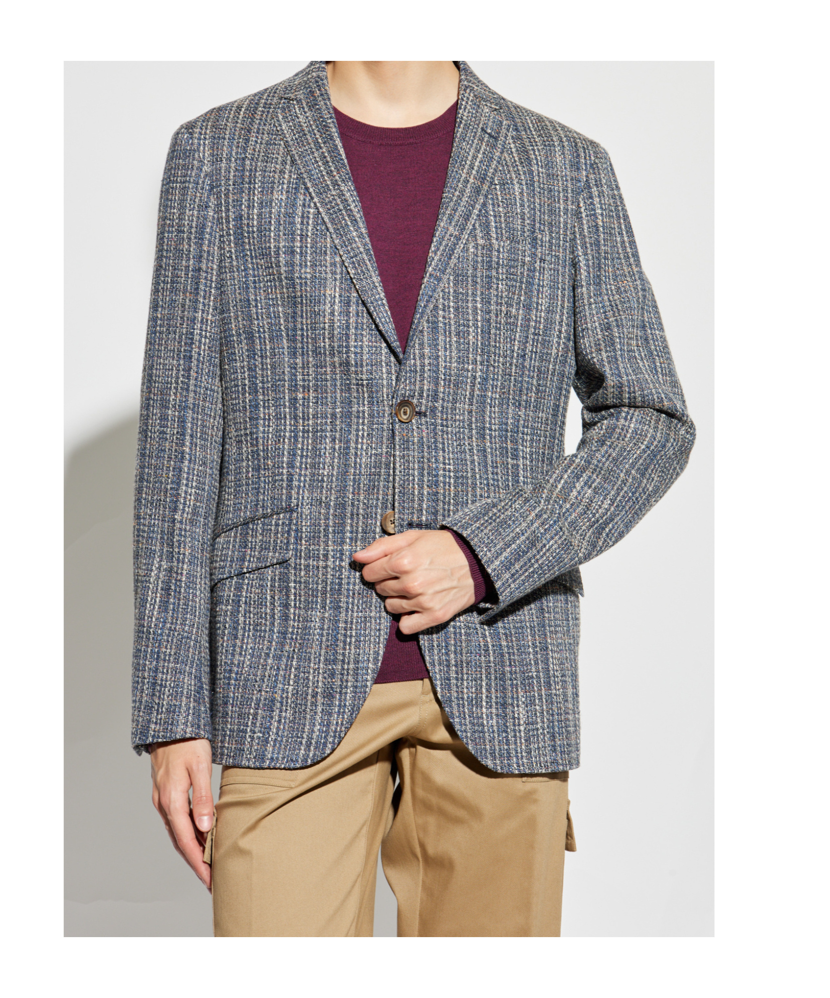 Etro Single-breasted Cotton Blazer In Blue