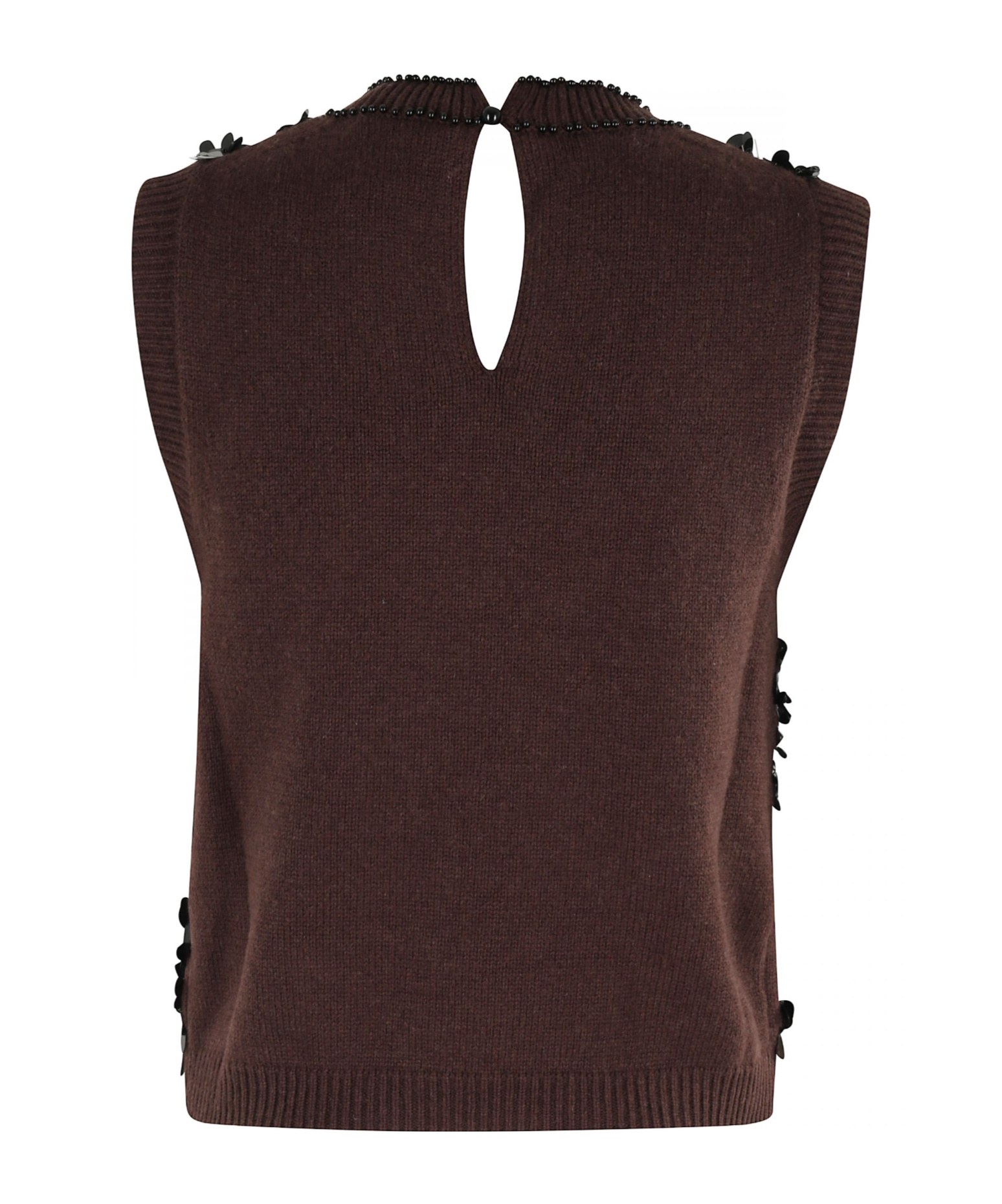 Semicouture Semi Couture Sequined Gilet With High Neckline In Black