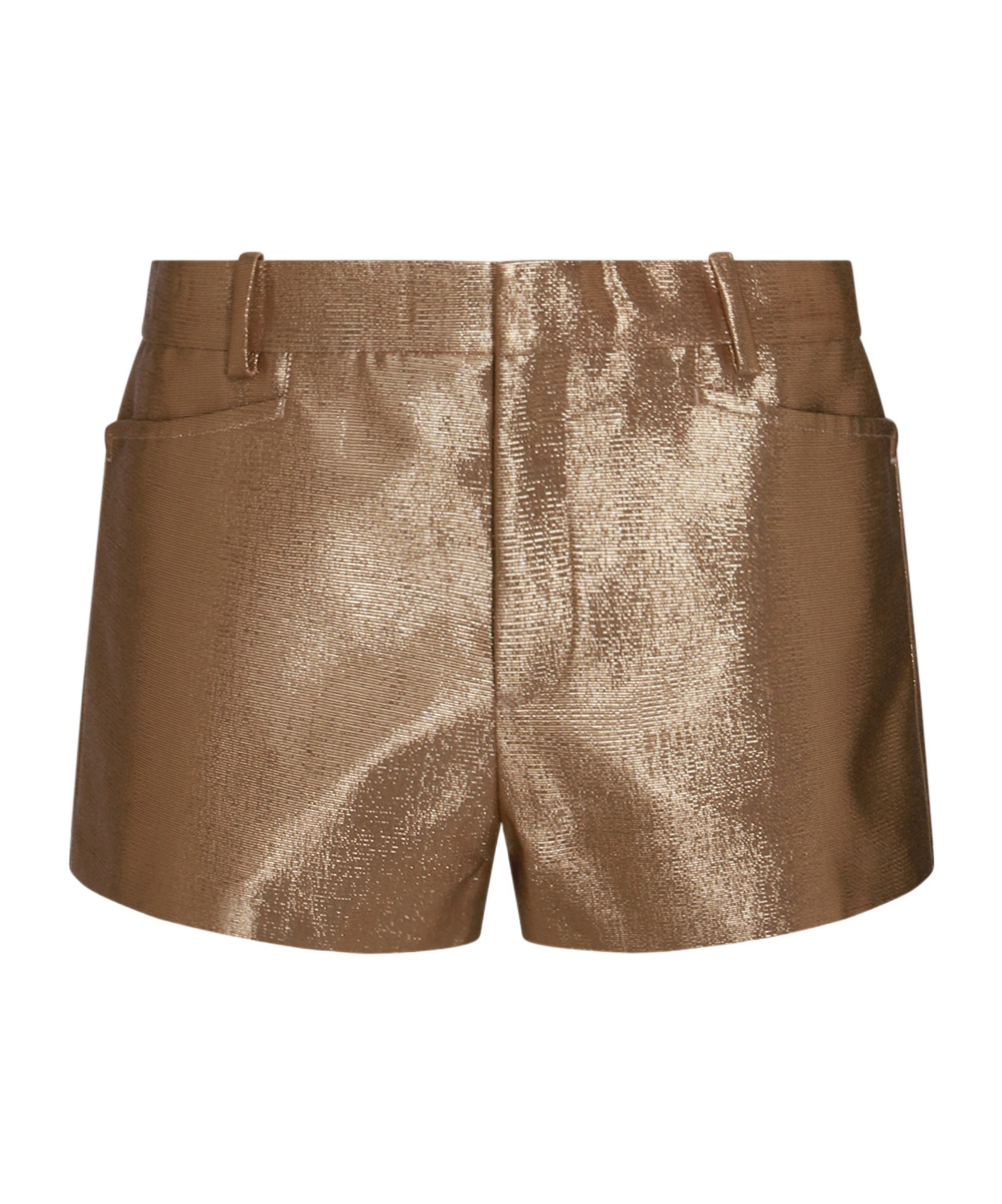 Shop Tom Ford Lurex-detail High-waisted Shorts In Brown