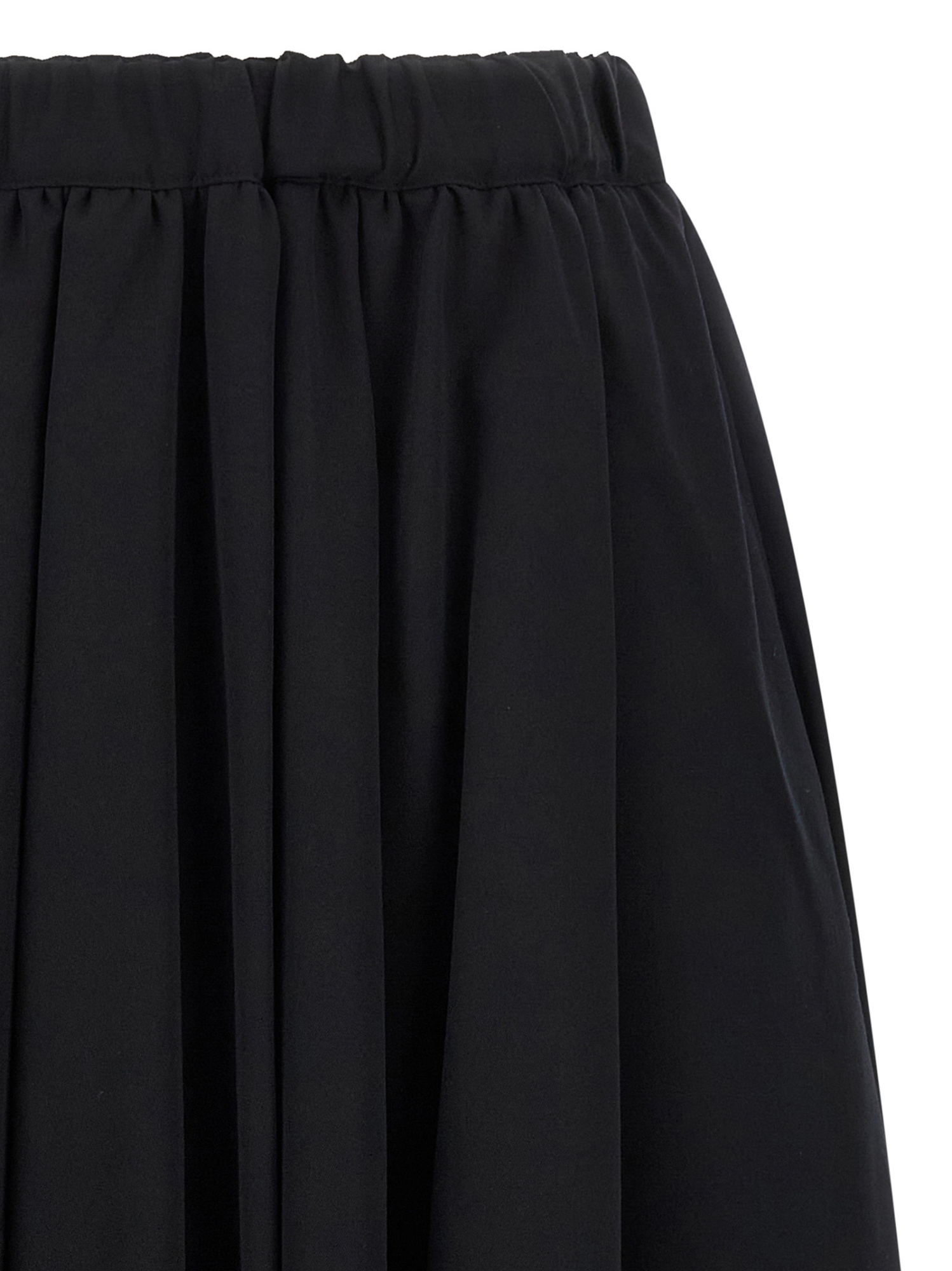Comme Des Garçons Soft Pleated Skirt Elastic Waistband In Black