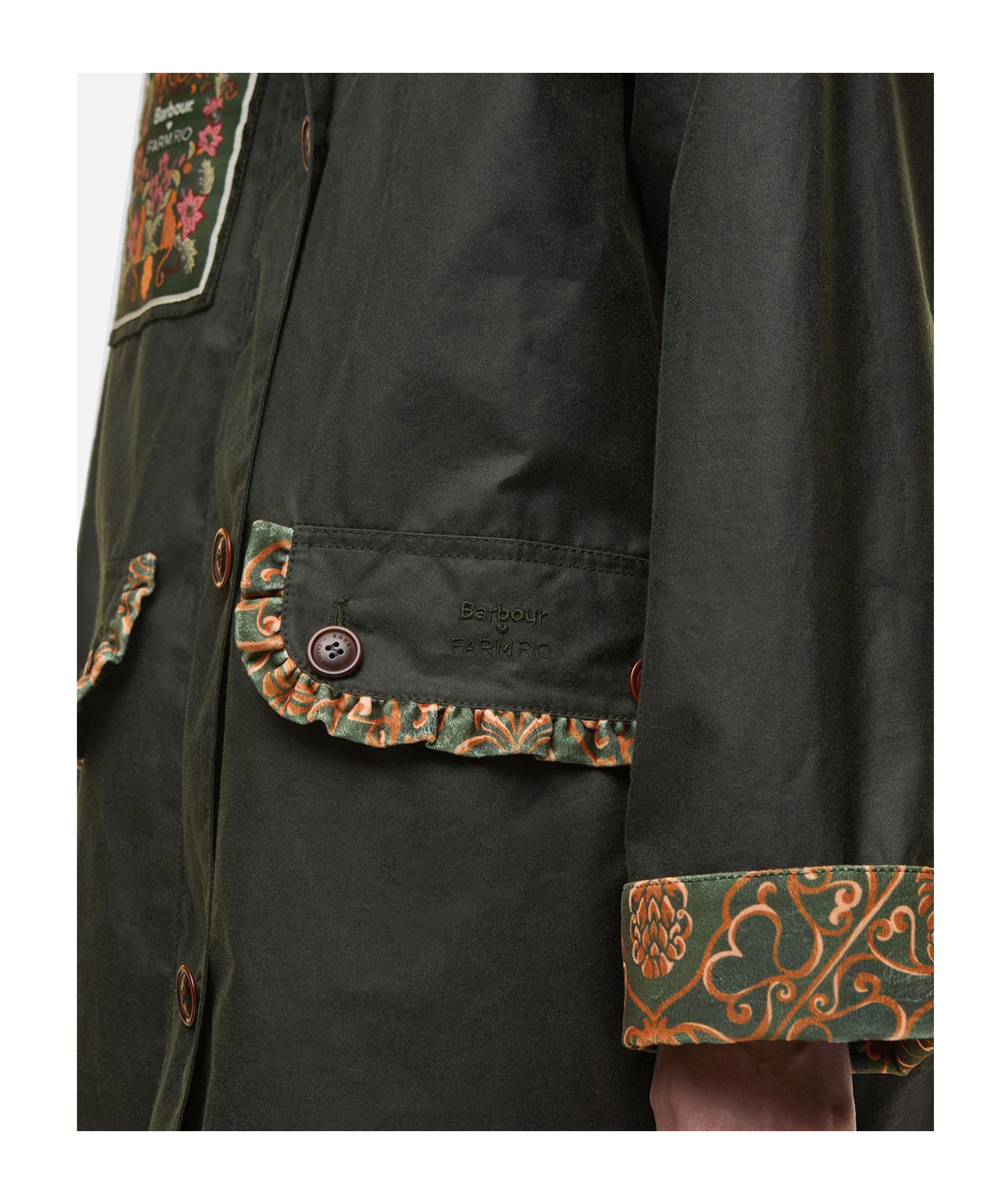 Barbour Farm Rio Maria-clara Waxed Jacket In Black