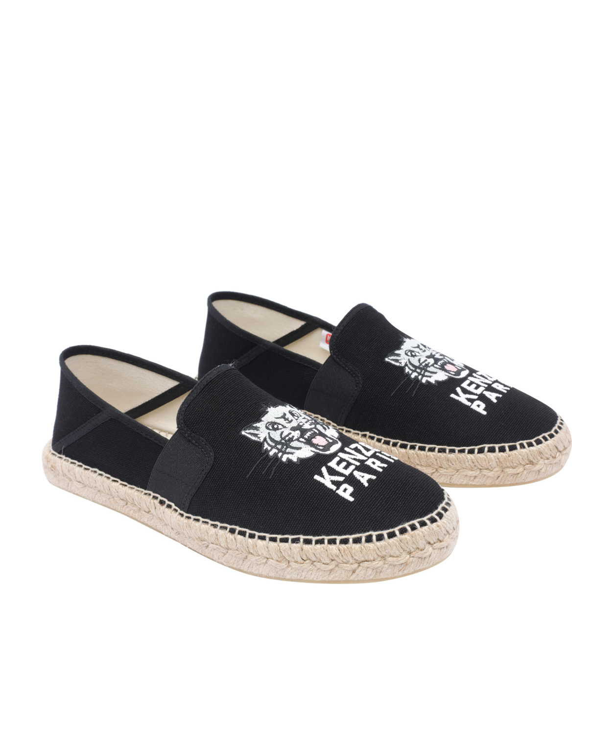 Kenzo Tiger-head Espadrilles In Black