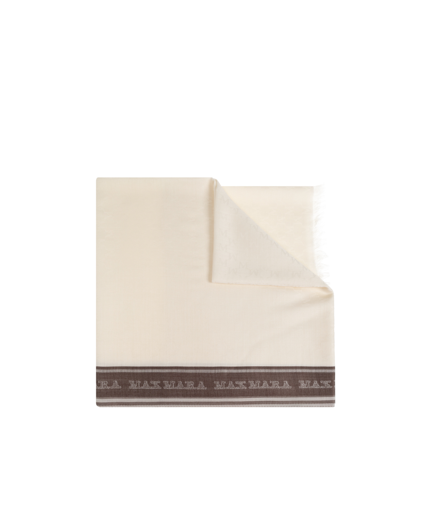 Max Mara Fringed Scarf In White