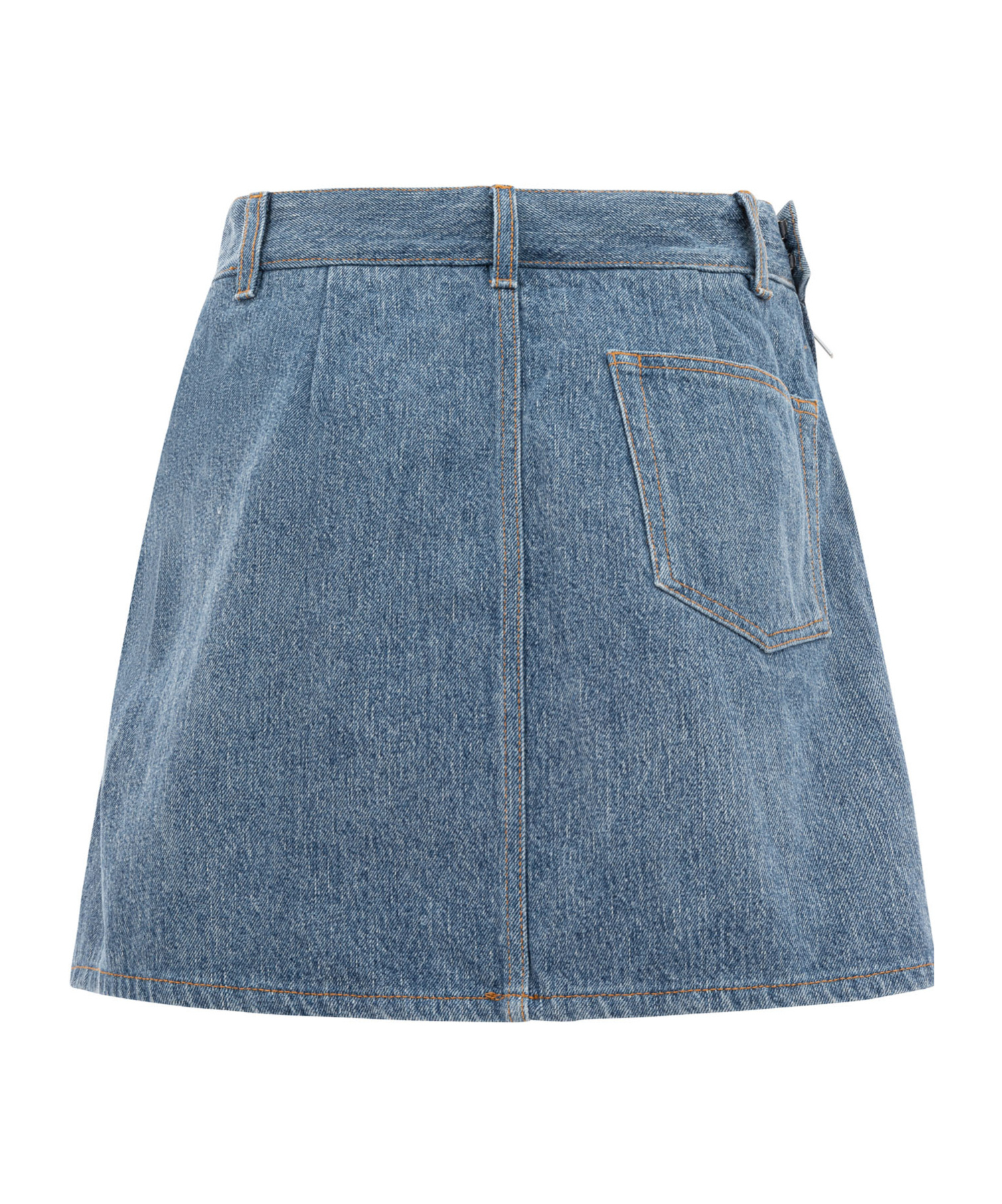 Loewe Draped Denim Mini Skirt In Blue