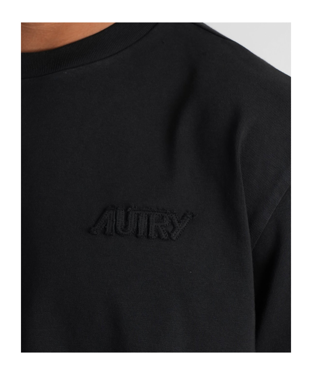 Autry Crew Neck Logo Embroidered T-shirt In Black