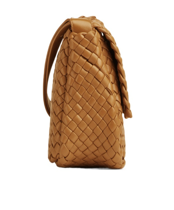 BOTTEGA VENETA SMALL COBBLE WOVEN FLIP SHOULDER BAG
