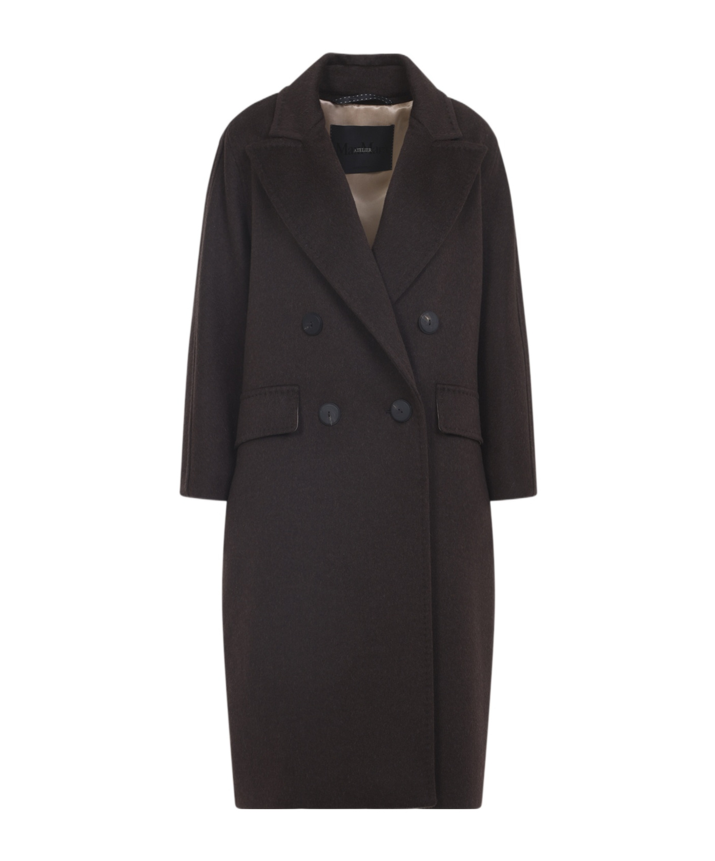 Max Mara Double-breasted Coat In Brown