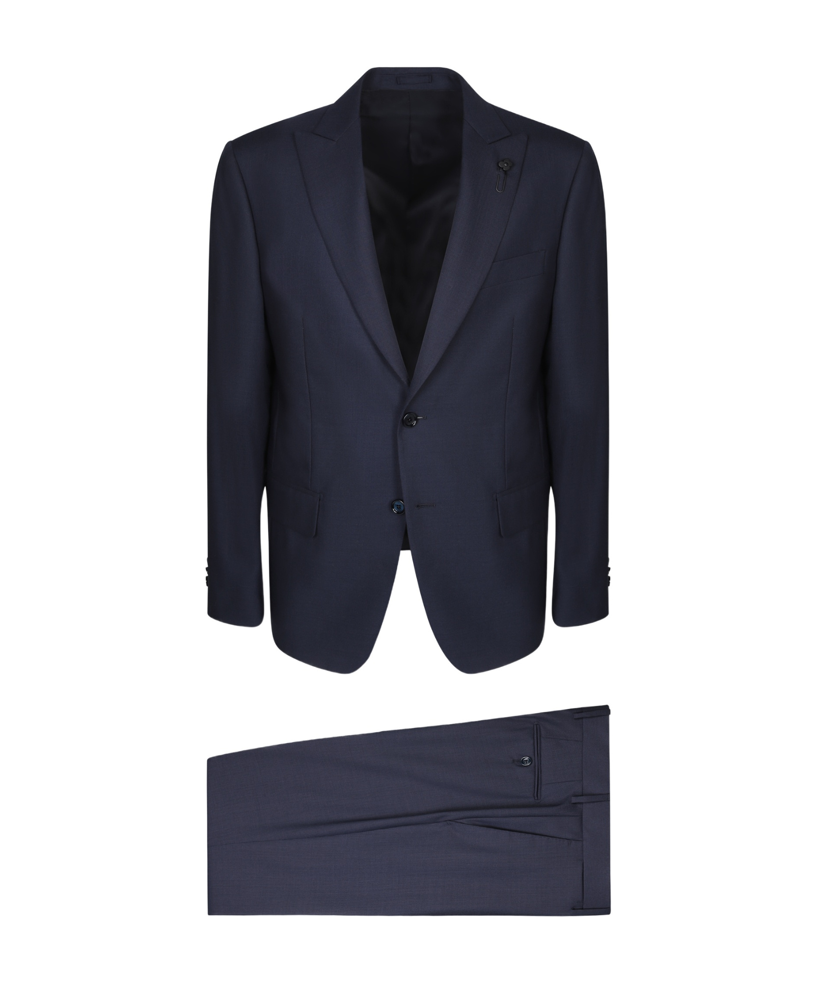 Lardini Single-breasted Wool Suit In Black