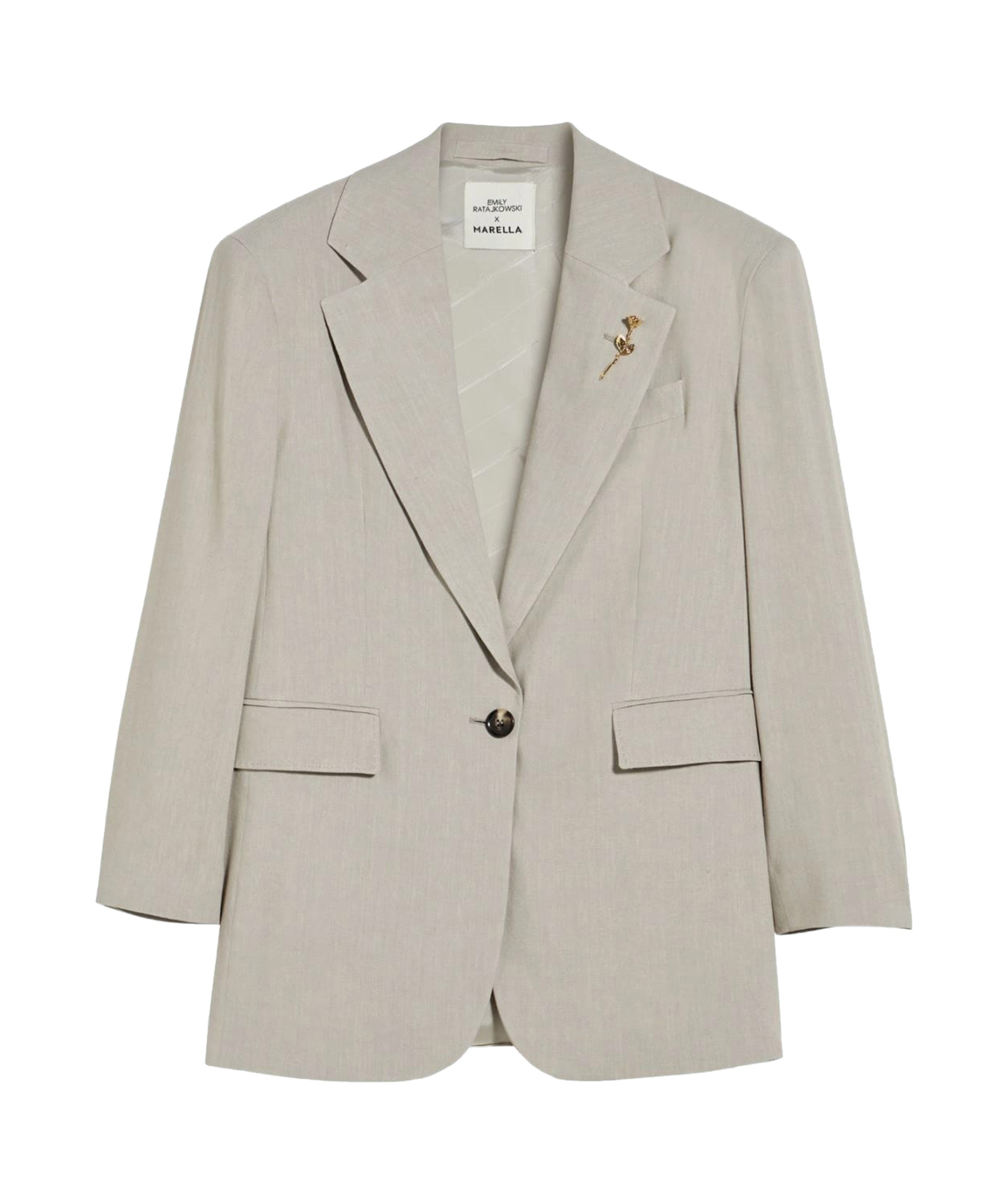 Shop Marella Single-breasted Blazer In Gray
