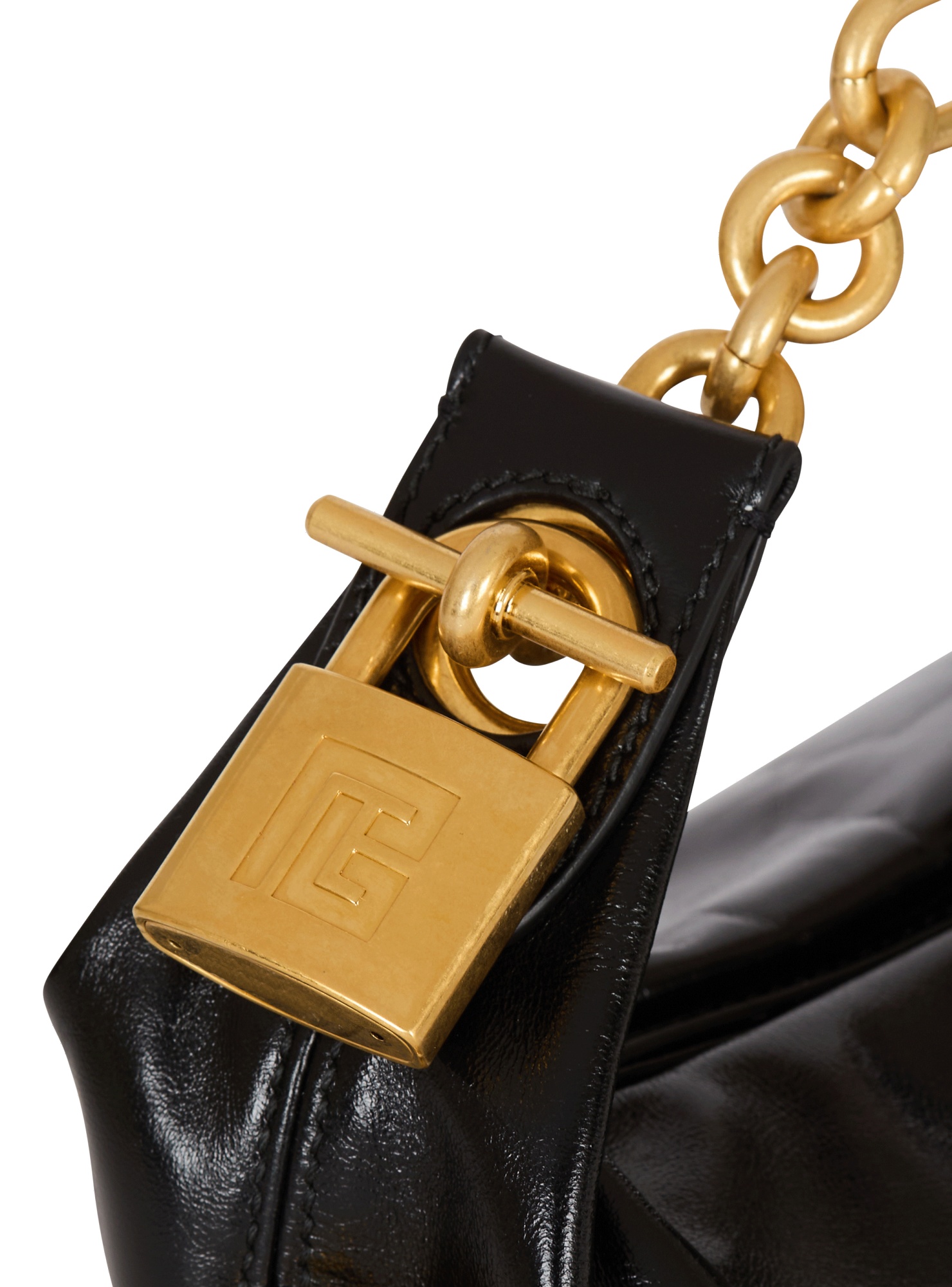 Shop Balmain Sync Mini Bag In Calfskin Leather