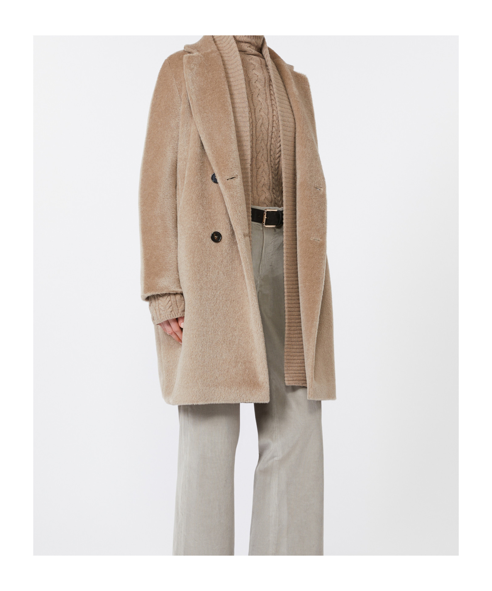 Max Mara Manteau Mi-long En Laine Et Alpaga In Multi