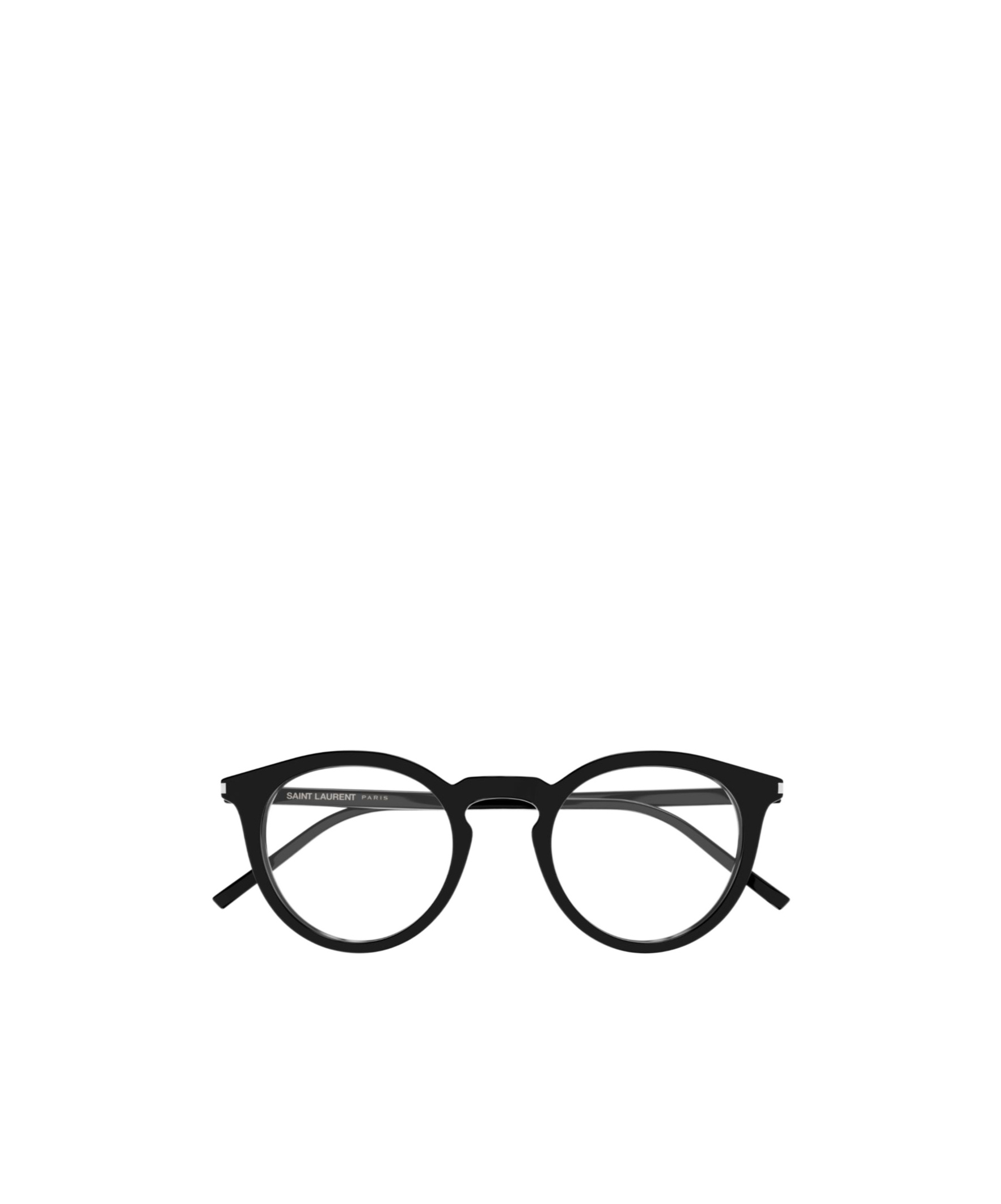 Saint Laurent Round Frame Flat Mirror In Black