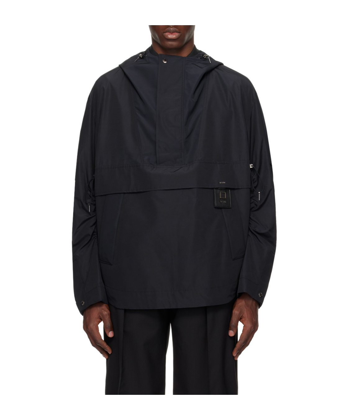 Wooyoungmi Semi-zipper Hooded Casual Jacket In Black