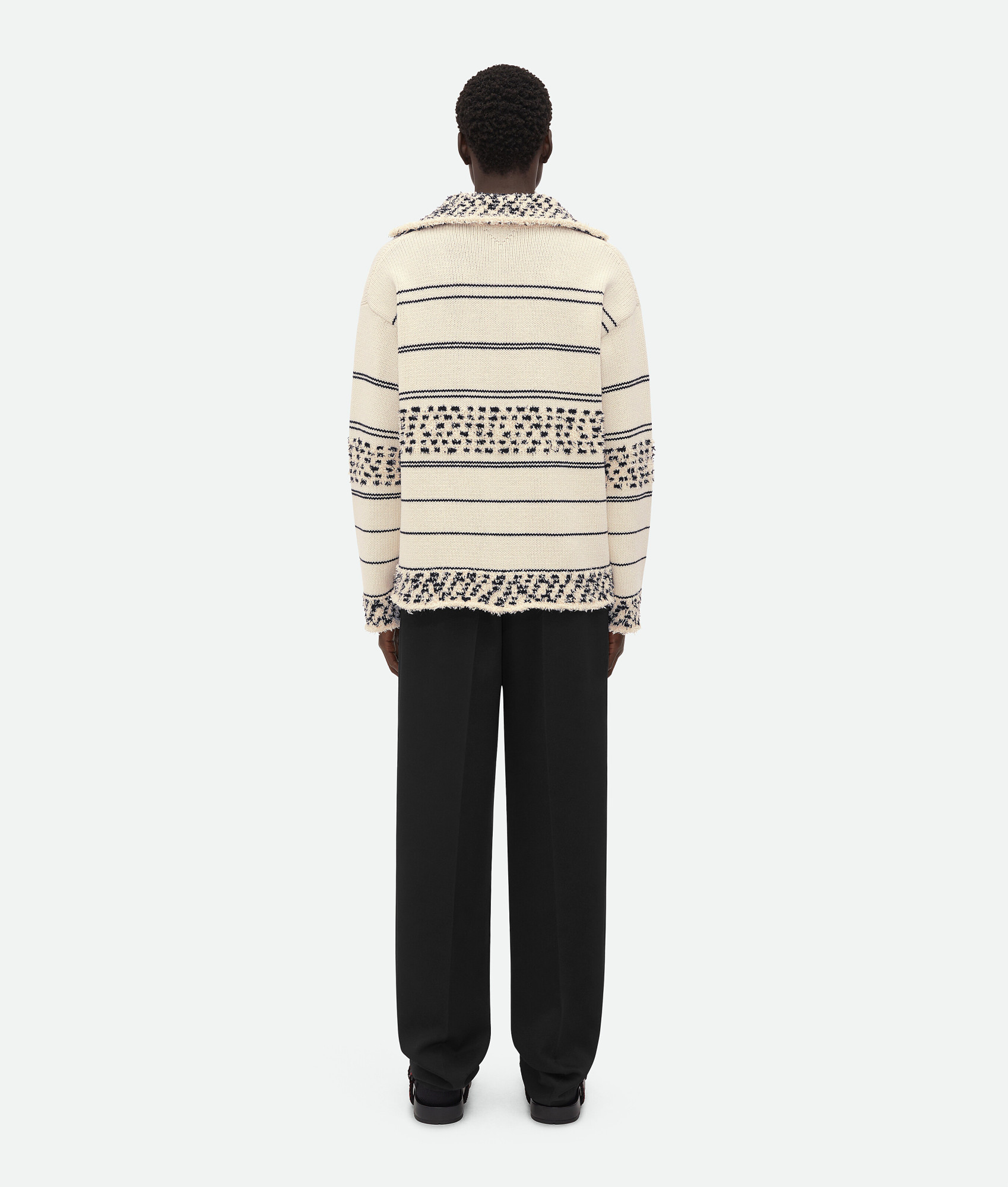 Bottega Veneta Striped Chunky-knit Jumper In Nude