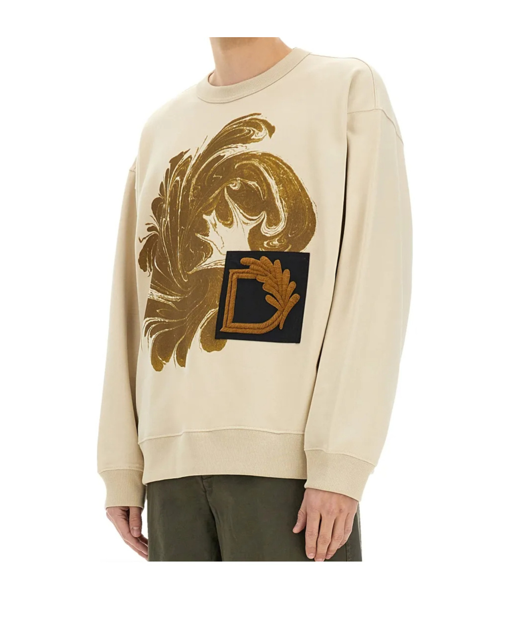Dries Van Noten Graphic Crew Neck Long Sleeve Sweatshirt In Multi