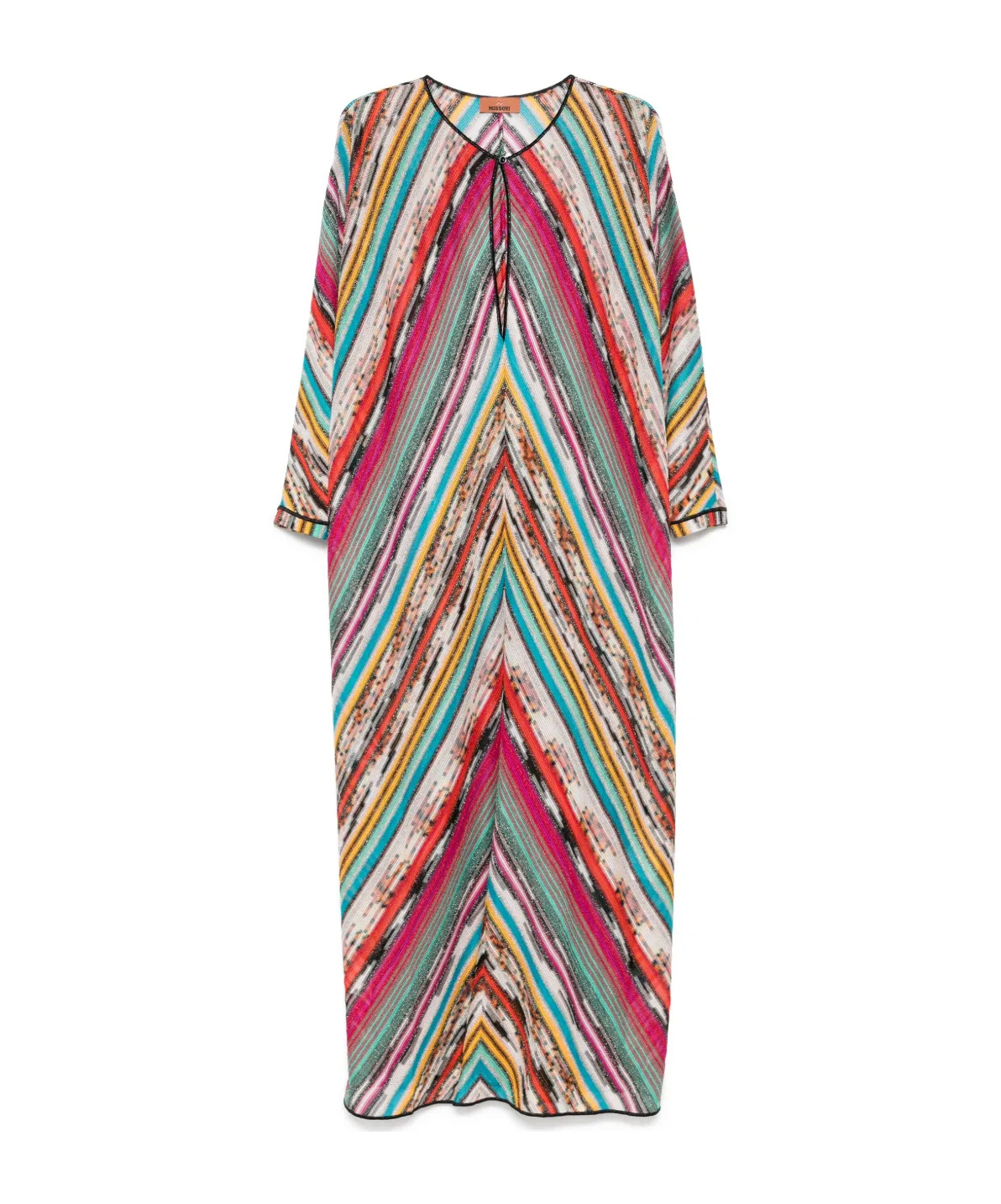 Shop Missoni Chevron Beach Dress In Multi Dark