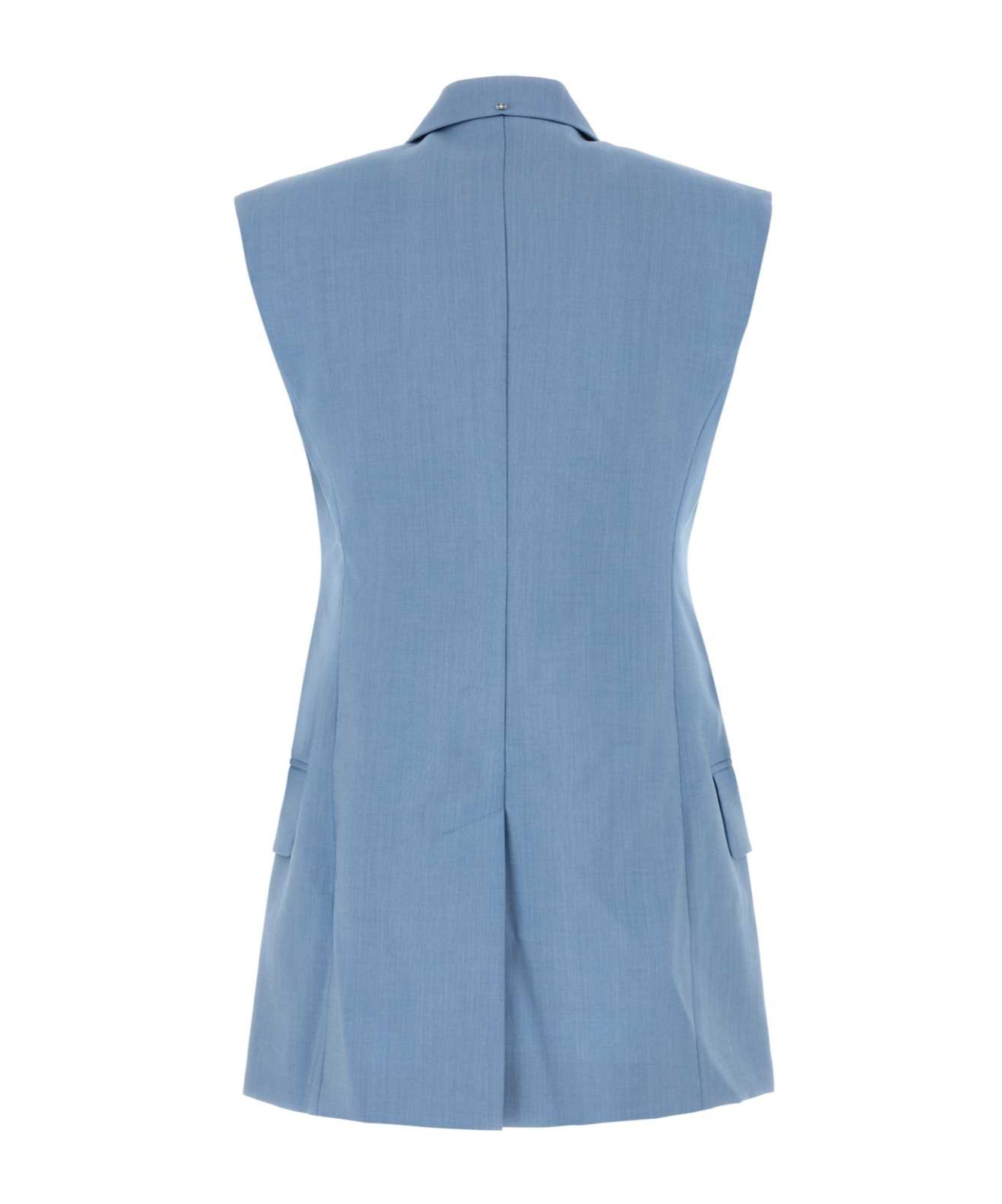 Sportmax Light Blue Wool Blend Ilex Vest In Blue