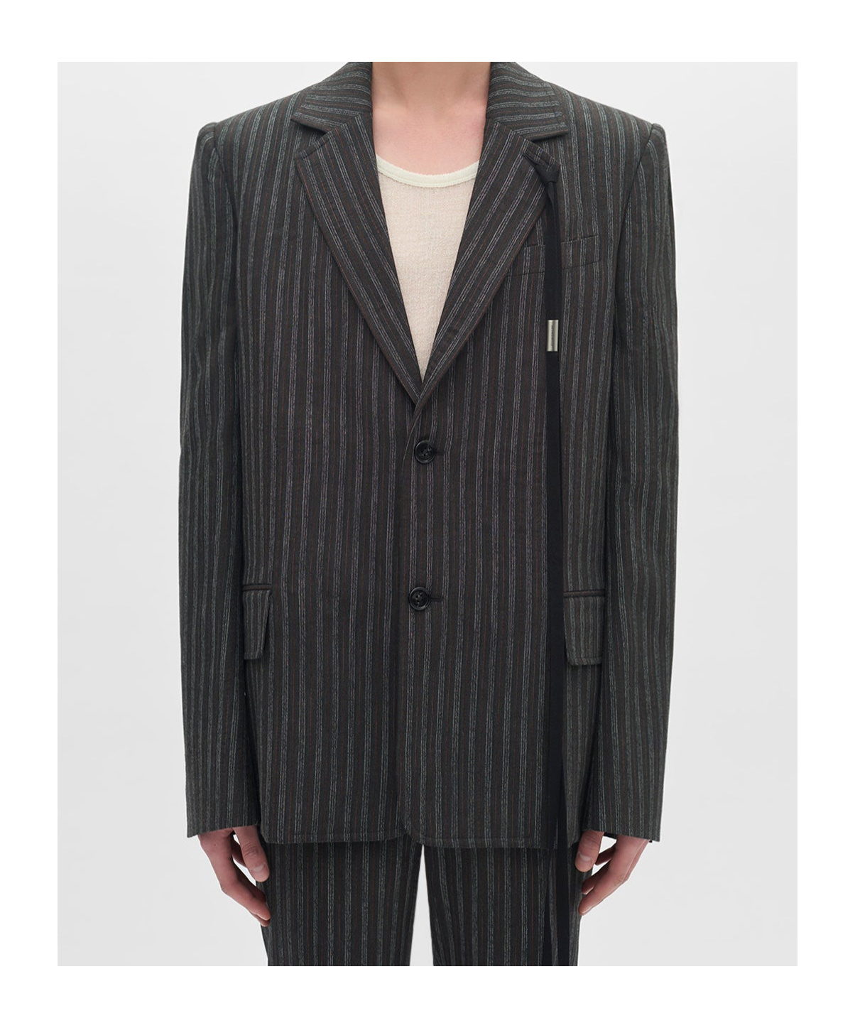 Ann Demeulemeester Long Sleeve Blazer In Gray