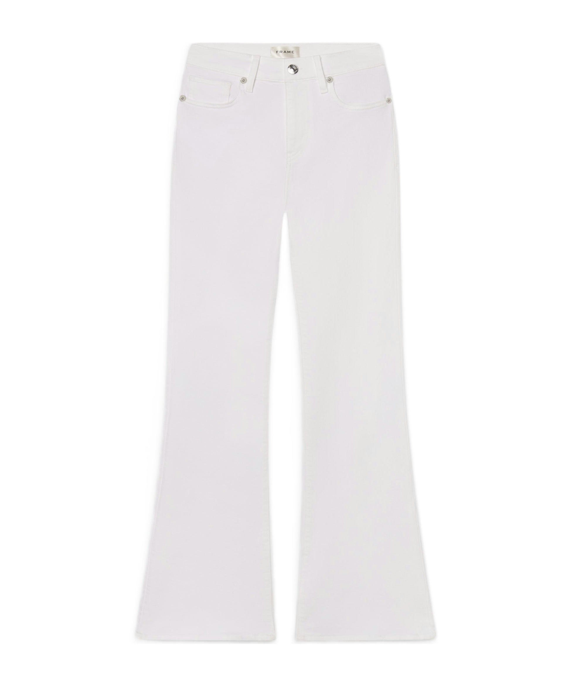 Frame Flared Denim Trousers In White