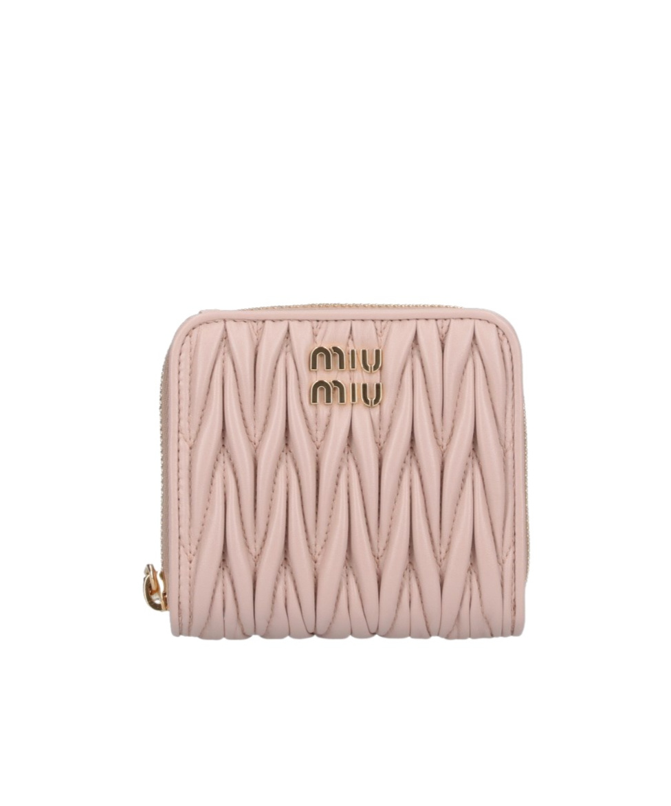 Miu Miu Matelassé Wallet In Nude