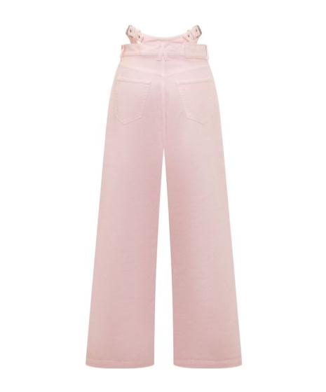 Ambush Cut-out Wide-leg Jeans In Nude
