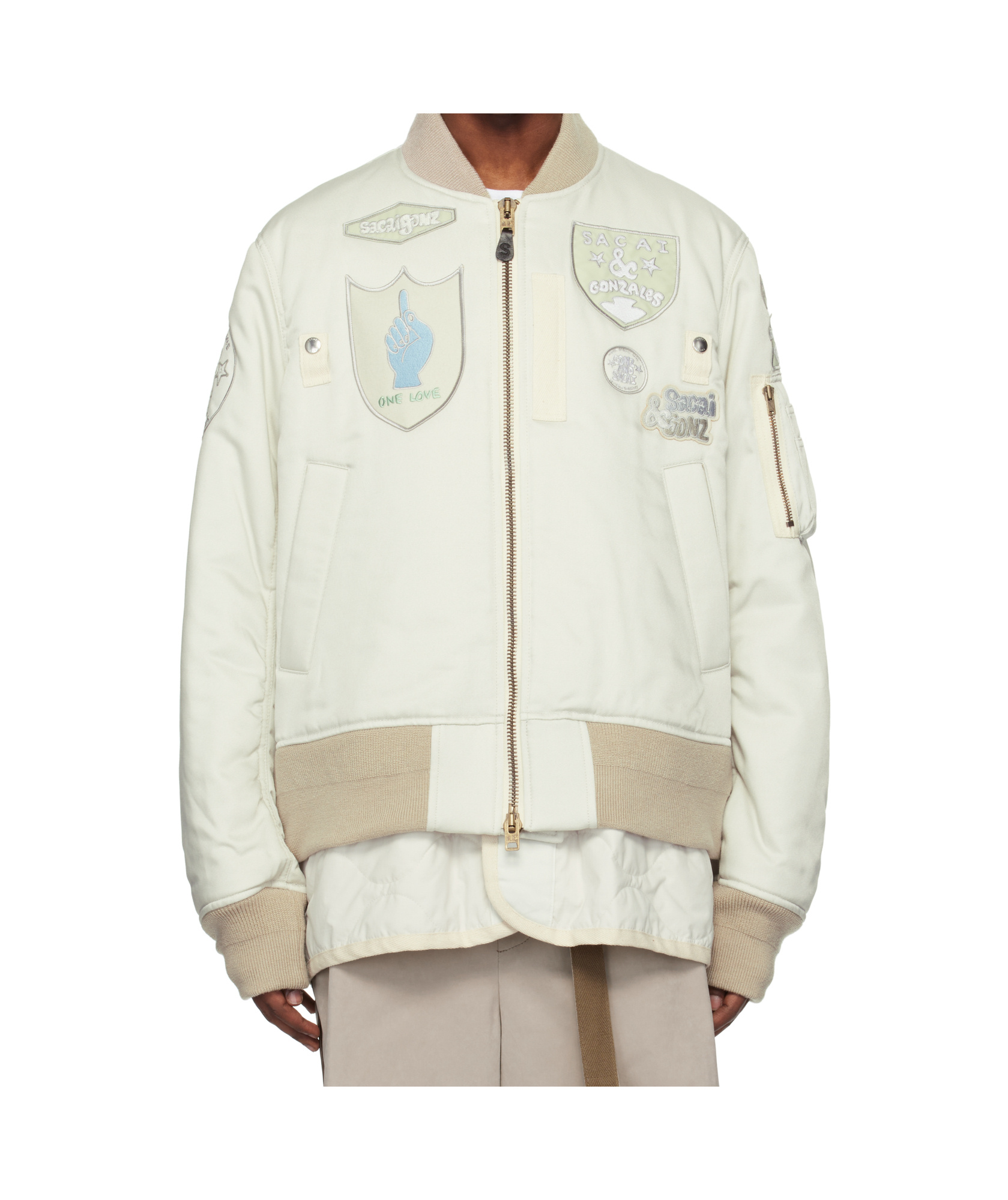 Sacai X Spiewak X Gon Pilot Jacket In White