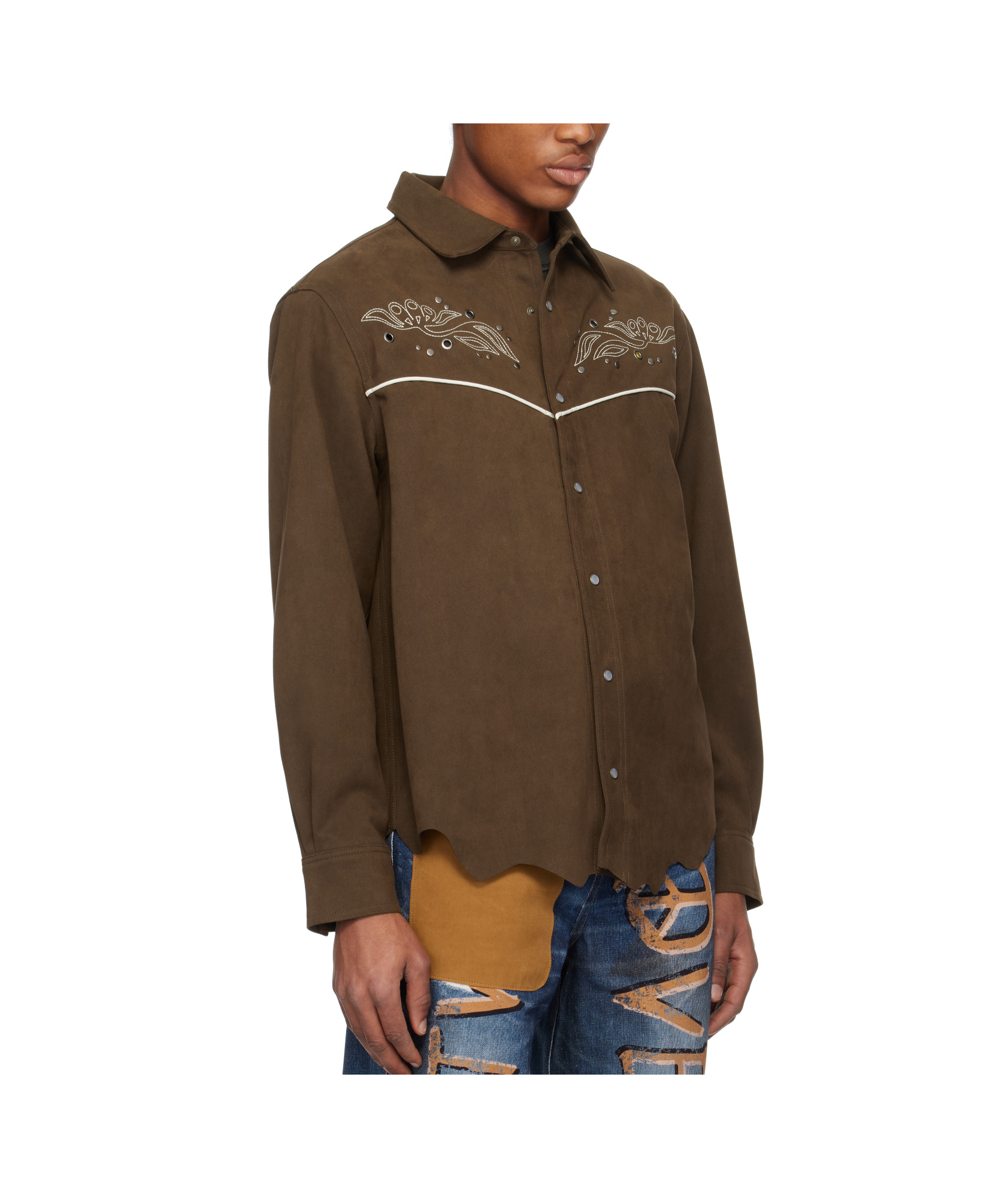Andersson Bell Lemmans Faux-suede Shirt In Brown