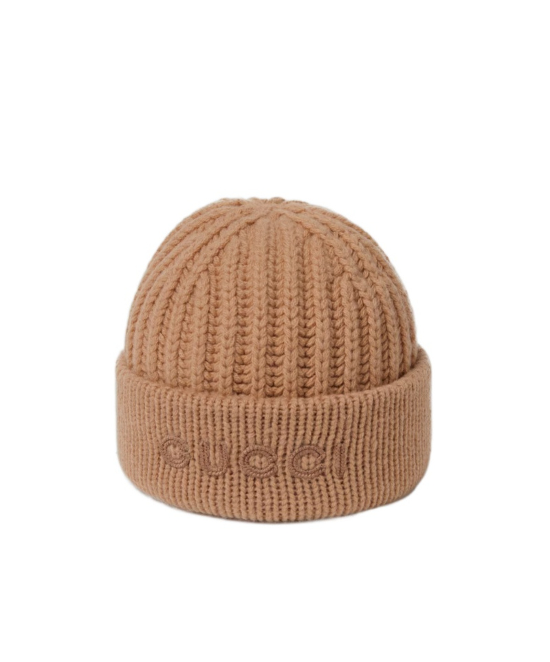 Gucci Wool Cashmere Hat With Embroidery In Black