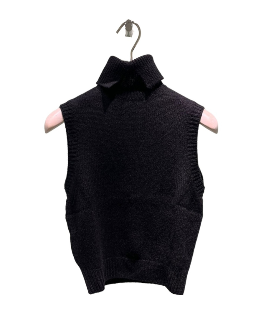 Prada Cashmere High-neck Vest In Black