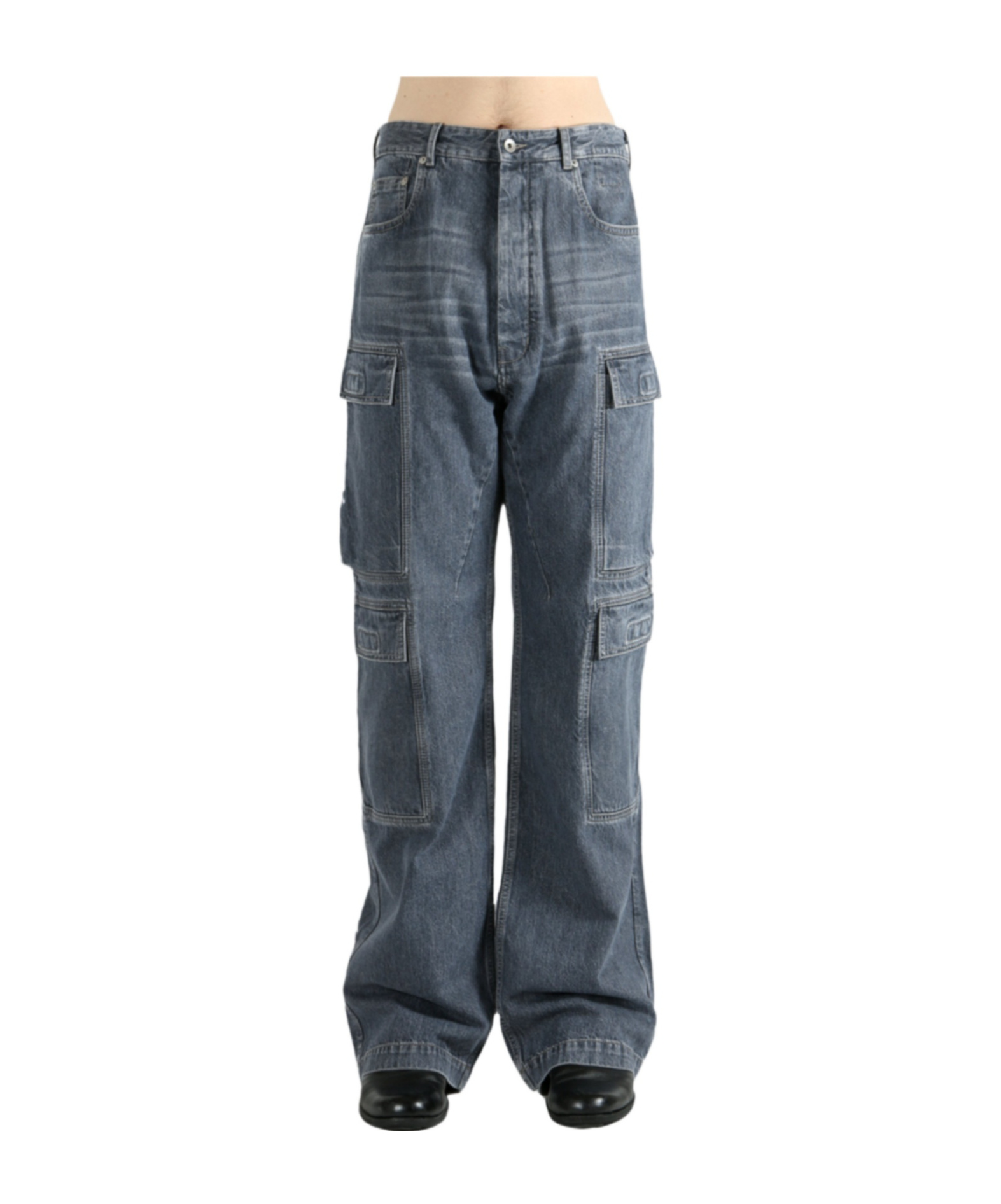 Rick Owens Drkshdw Cargo-pockets Jeans In Gray