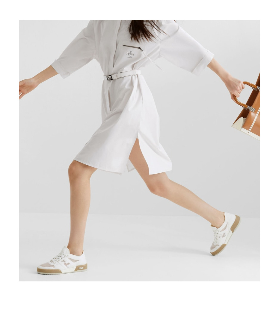 Fendi Match High-top Sneakers In White