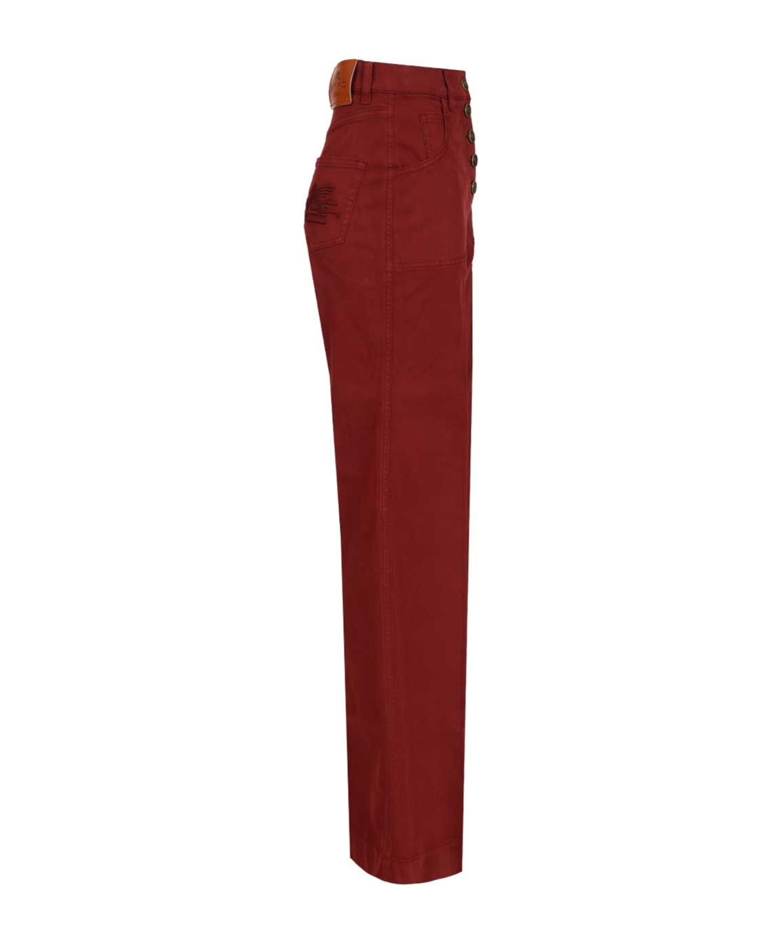 Etro Button-down Wide-leg Jeans In Burgundy