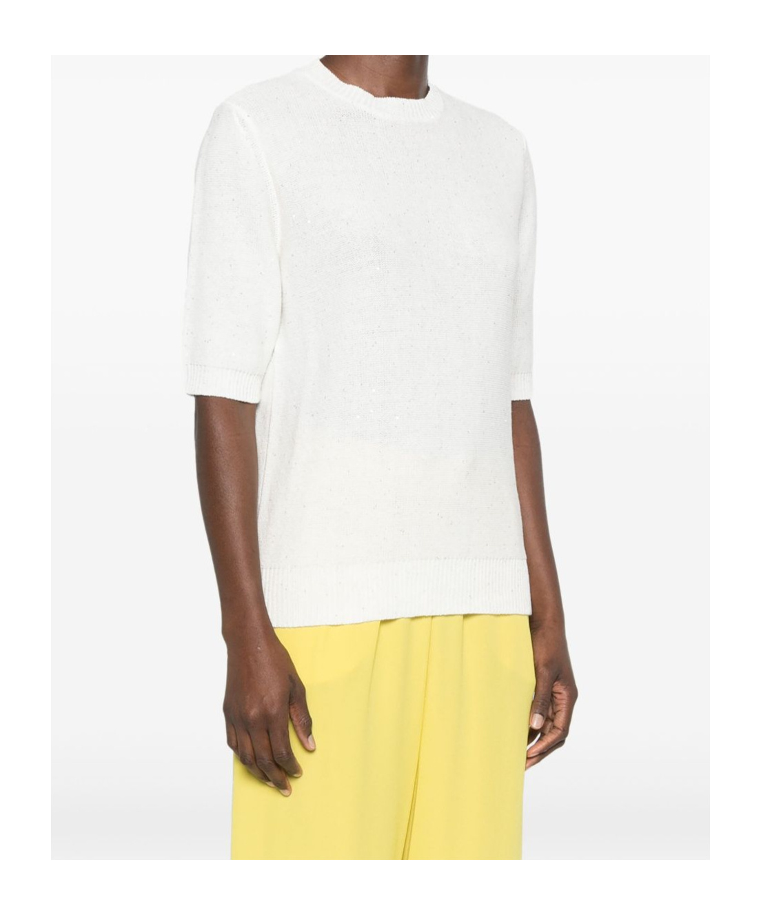 Shop Fabiana Filippi Short-sleeved Sweater In White