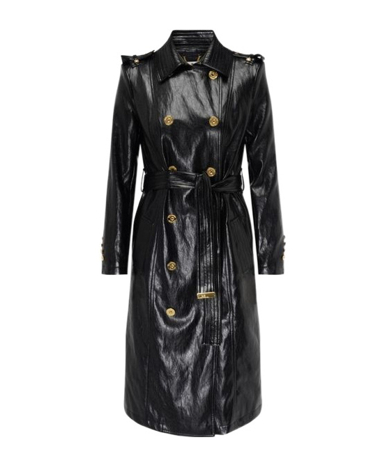 Elisabetta Franchi Belted Double-breasted Coat In Black