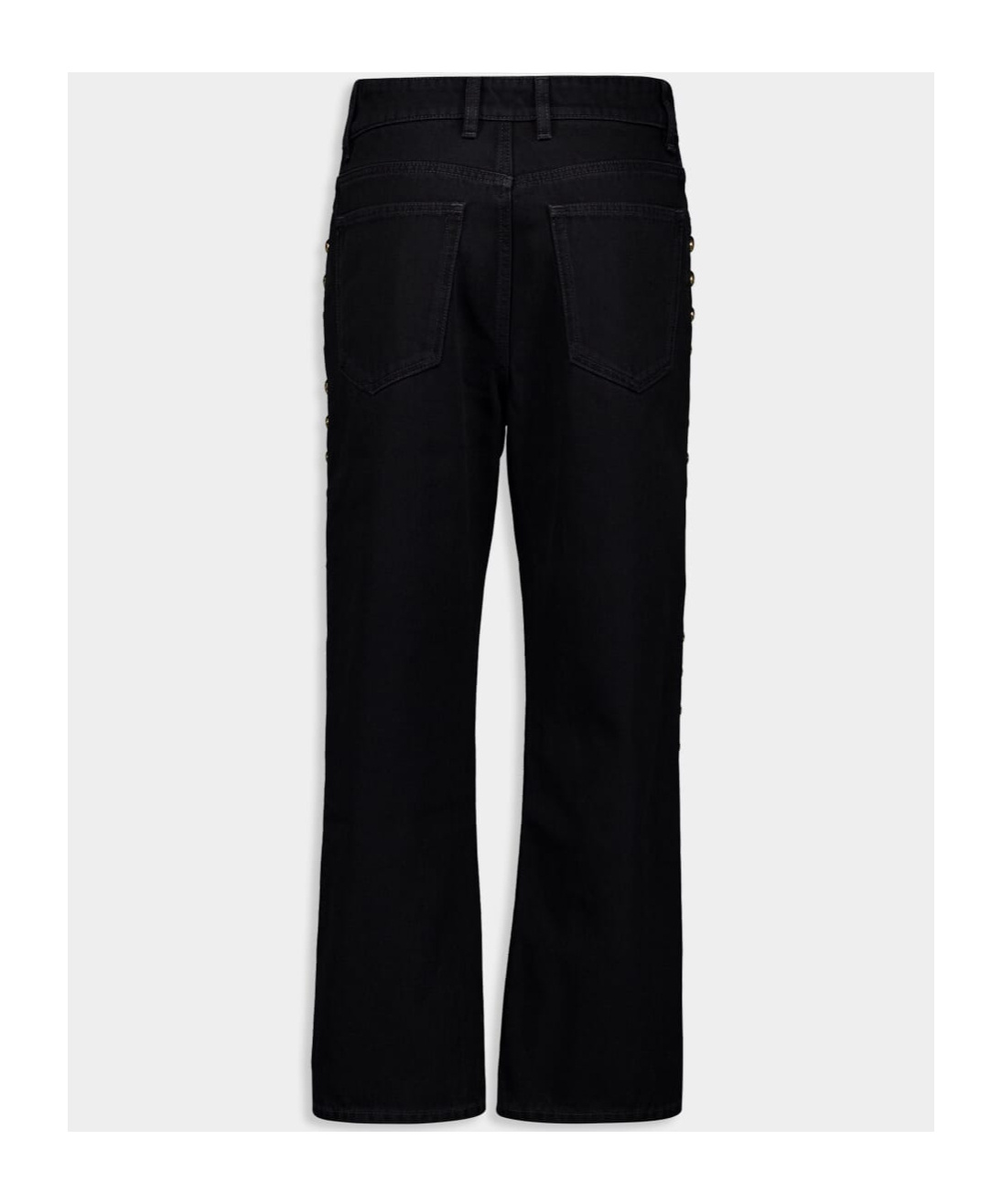Shop Rabanne Wide-leg Jeans With Stud Embelishment In Black