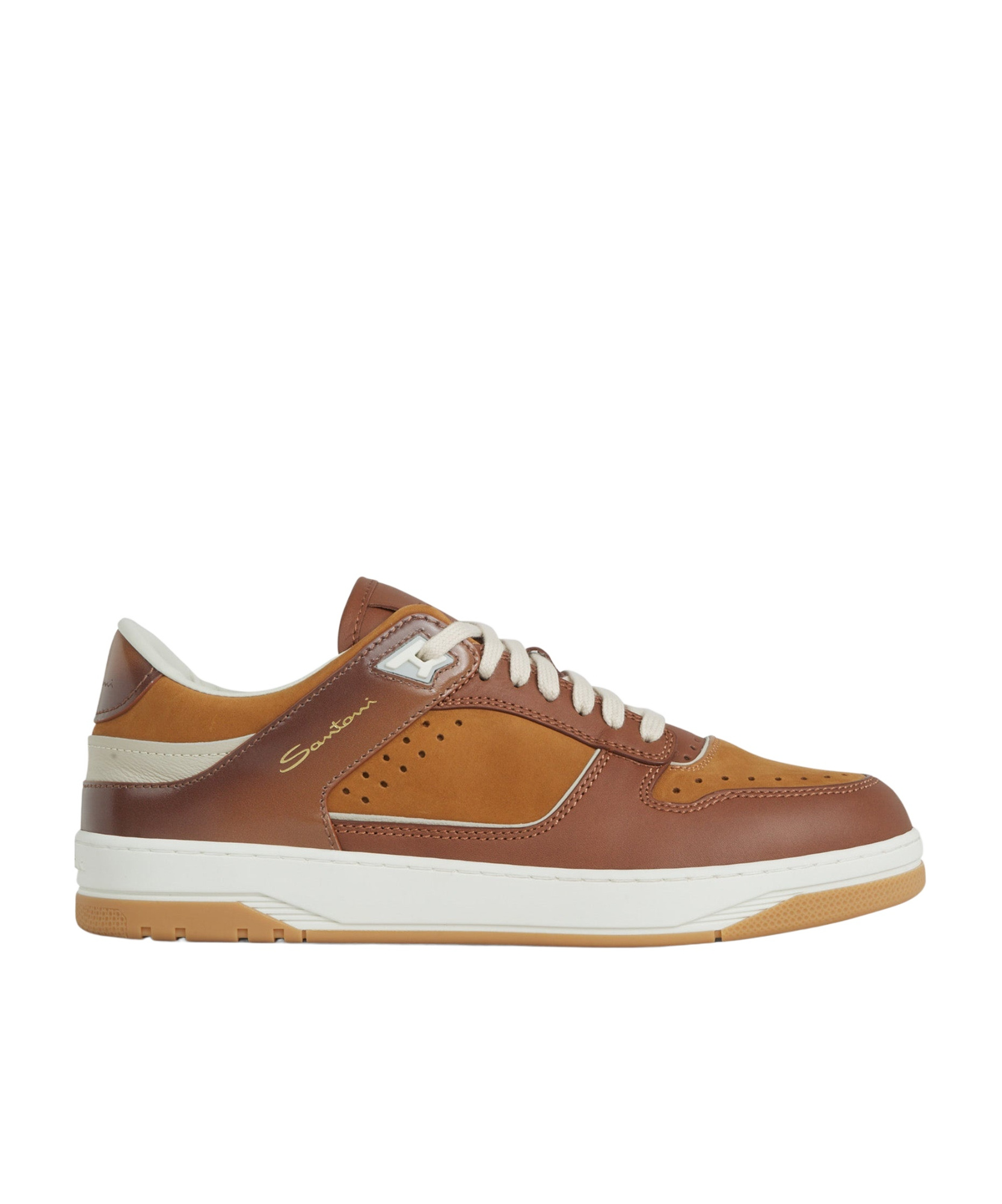 Santoni Laced Sneakers In Brown