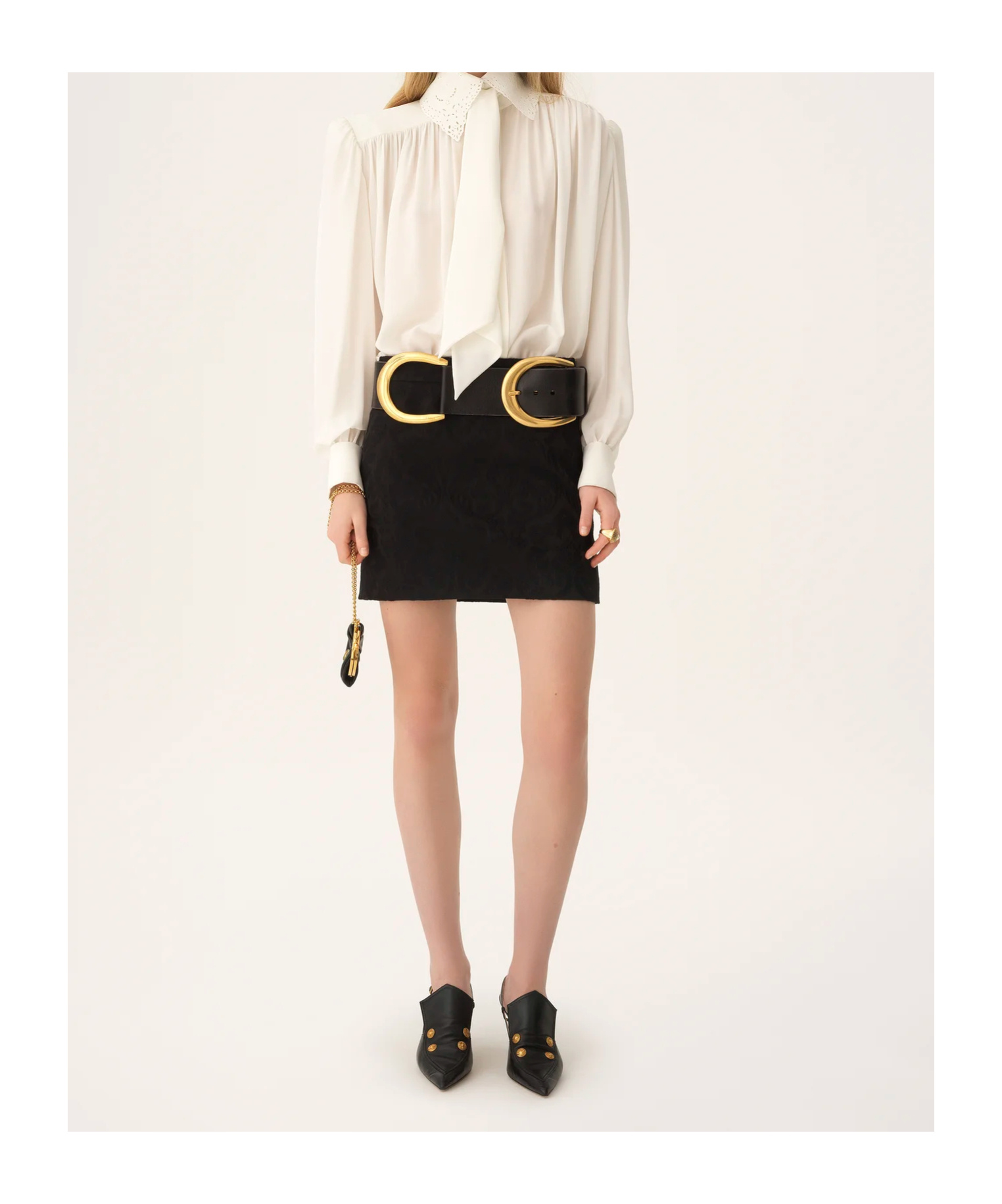 Chloé Damask-pattern Skirt In Black