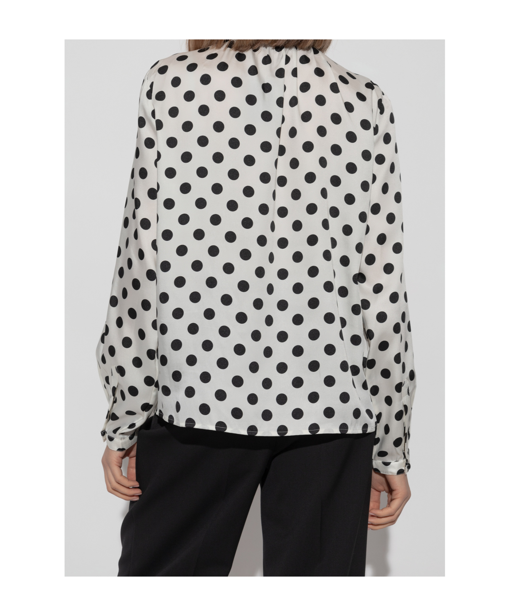 Kate Spade Polka-dot Blouse In Gray