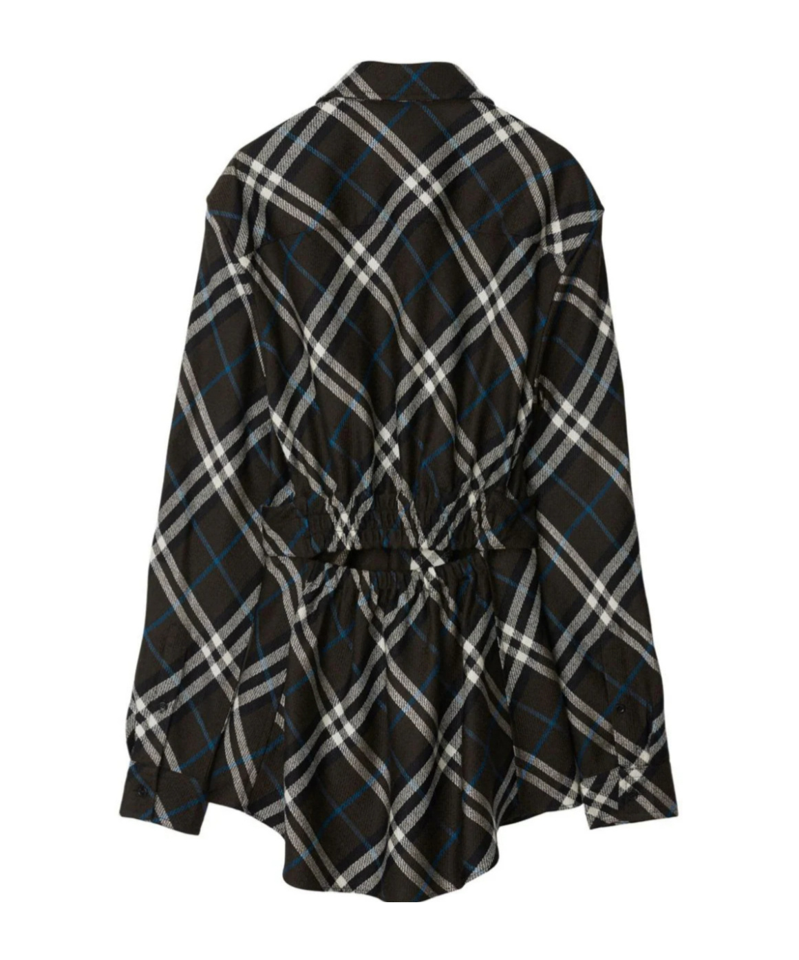 Burberry Wool-silk Check Shirt In Black