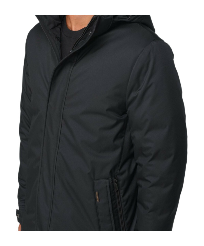 Moorer Raffaello Hooded Coat In Black