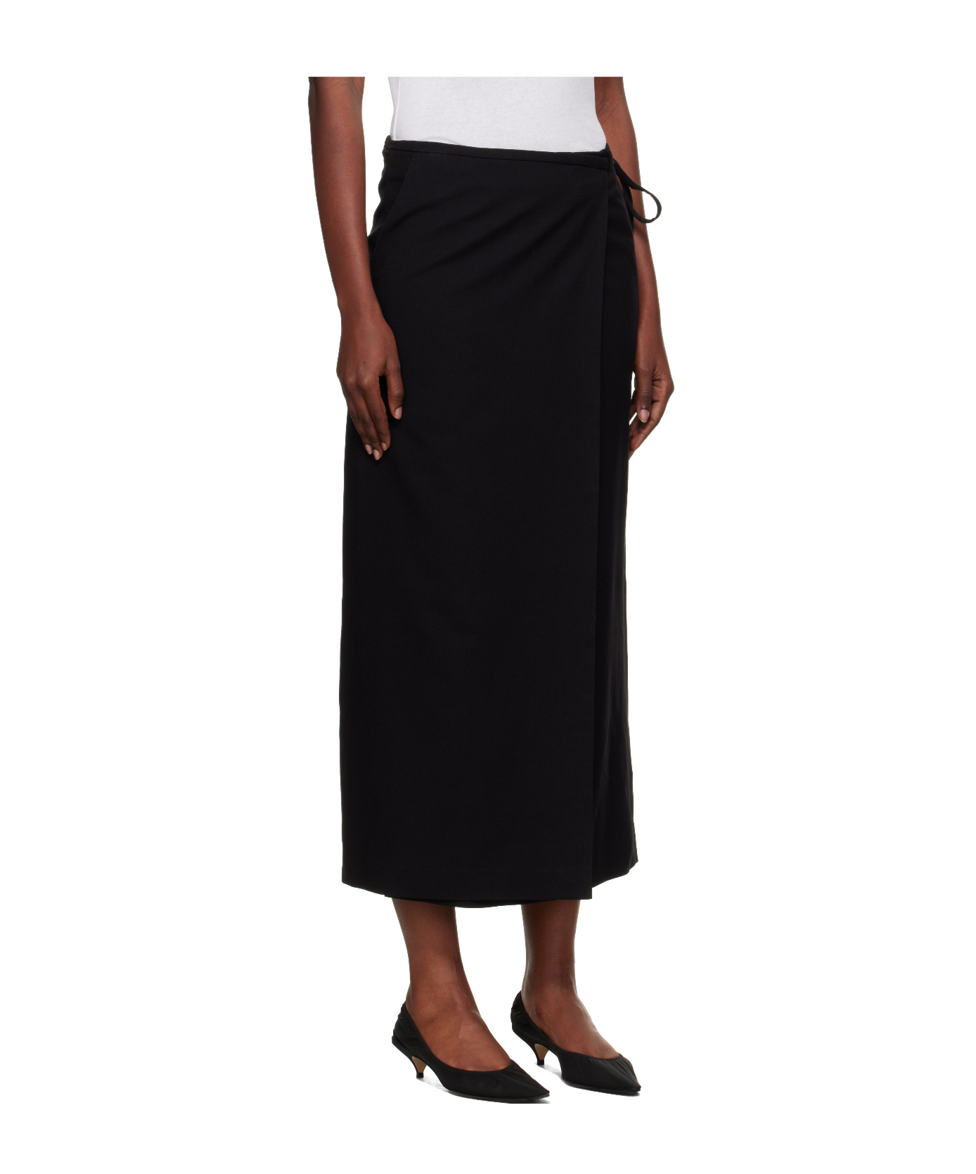 Dunst Black Wrap Maxi Skirt In Black