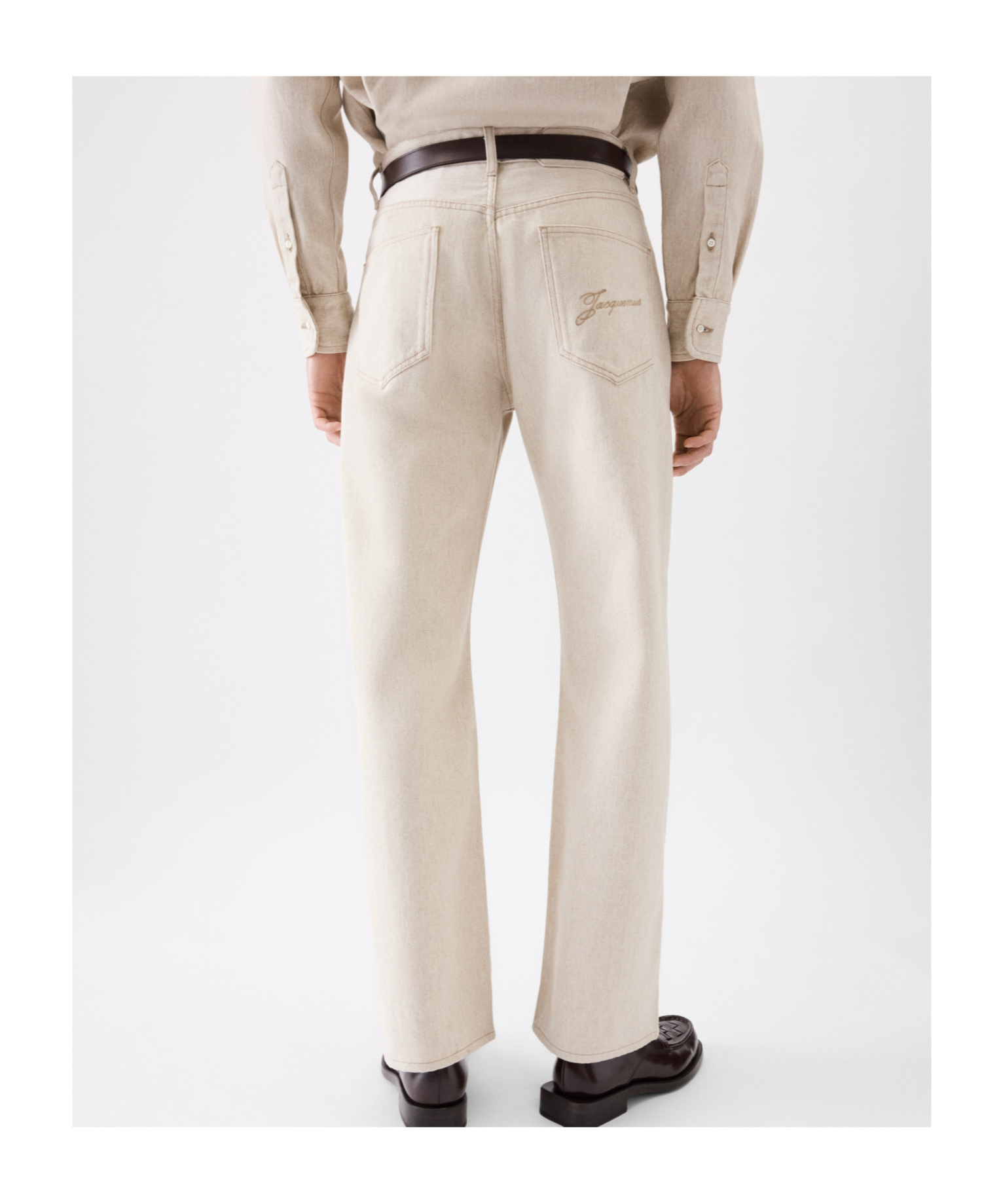 Jacquemus The Straight De-nîmes Denim Pants In Neutral
