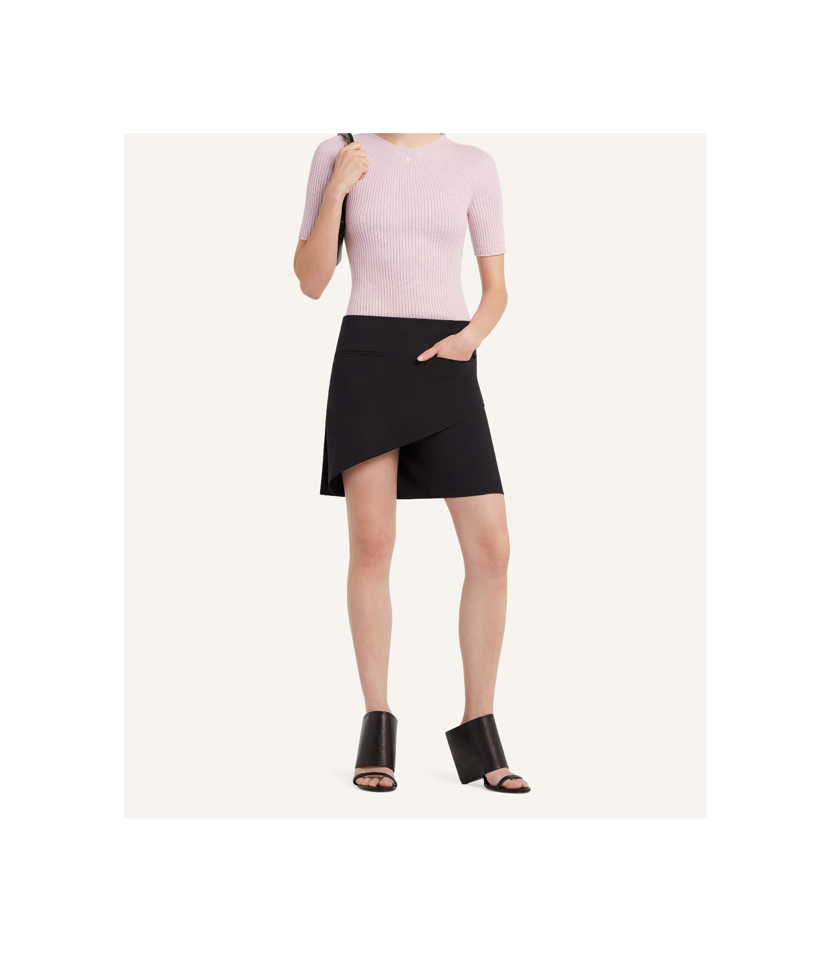 Courrèges Ribbed Cotton And Wool-blend Sweater In Pink