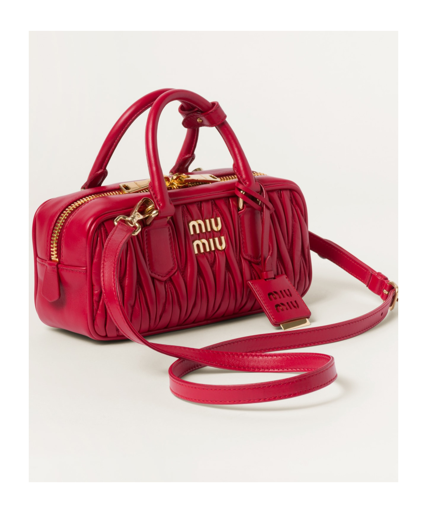 Miu Miu Arcadie Matelasse Bag In Red