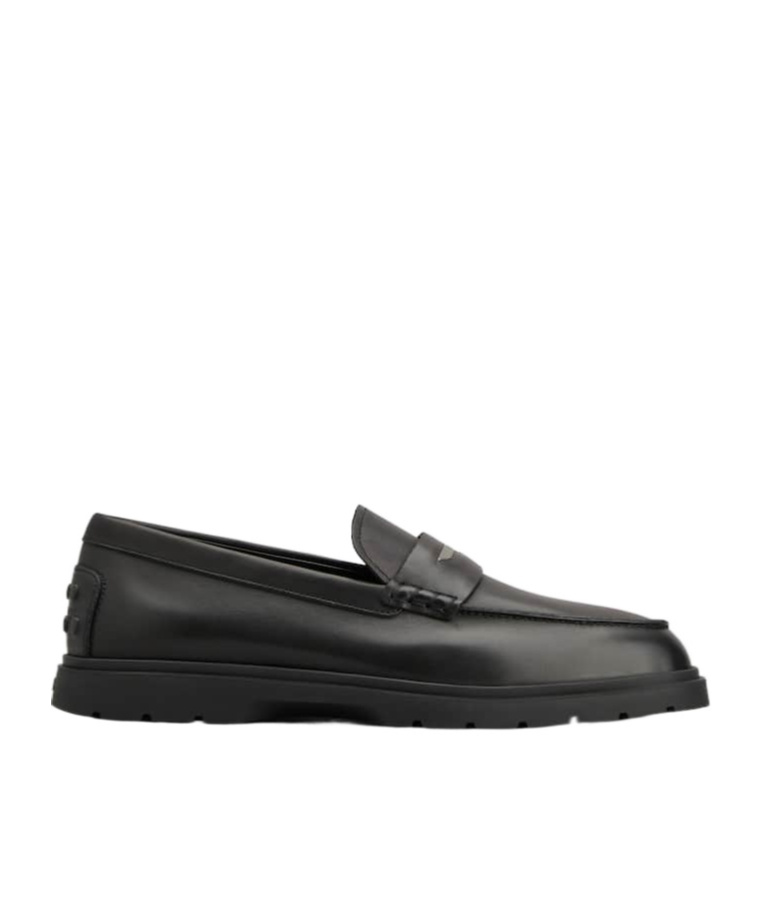 Tod's Round Head Loafer Shoes In Black