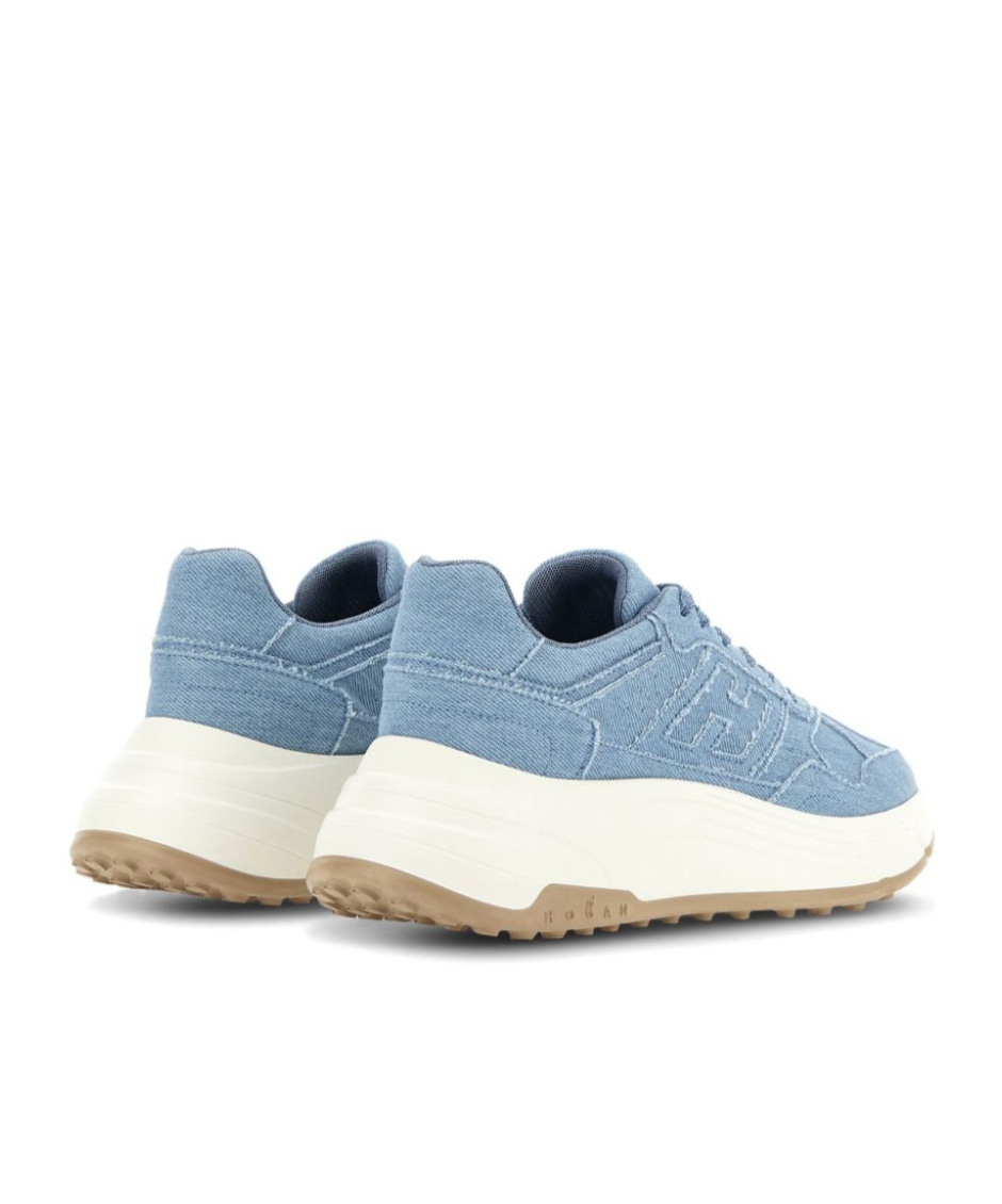 Shop Hogan Denim Sneakers In Blue